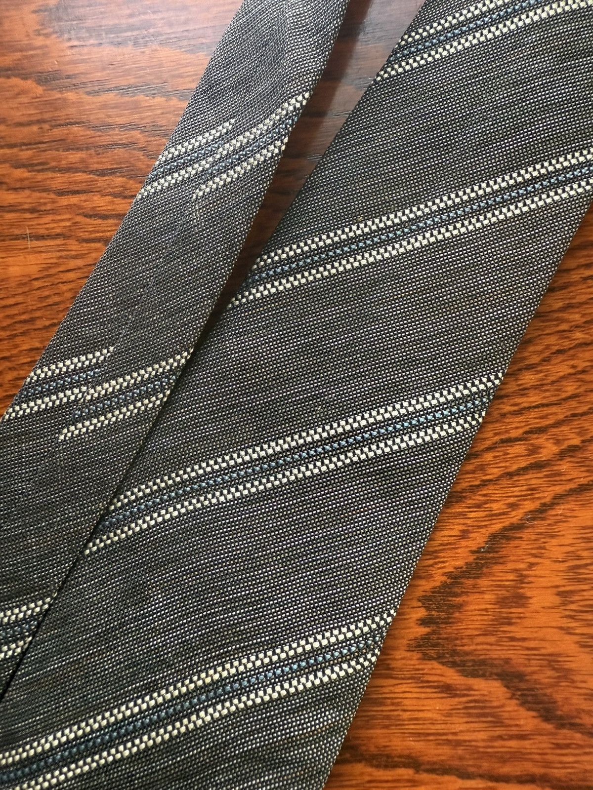 Other Nishijin Ori Botanical Stripe Tie – Handwoven Elegance Size ONE SIZE - 7 Thumbnail
