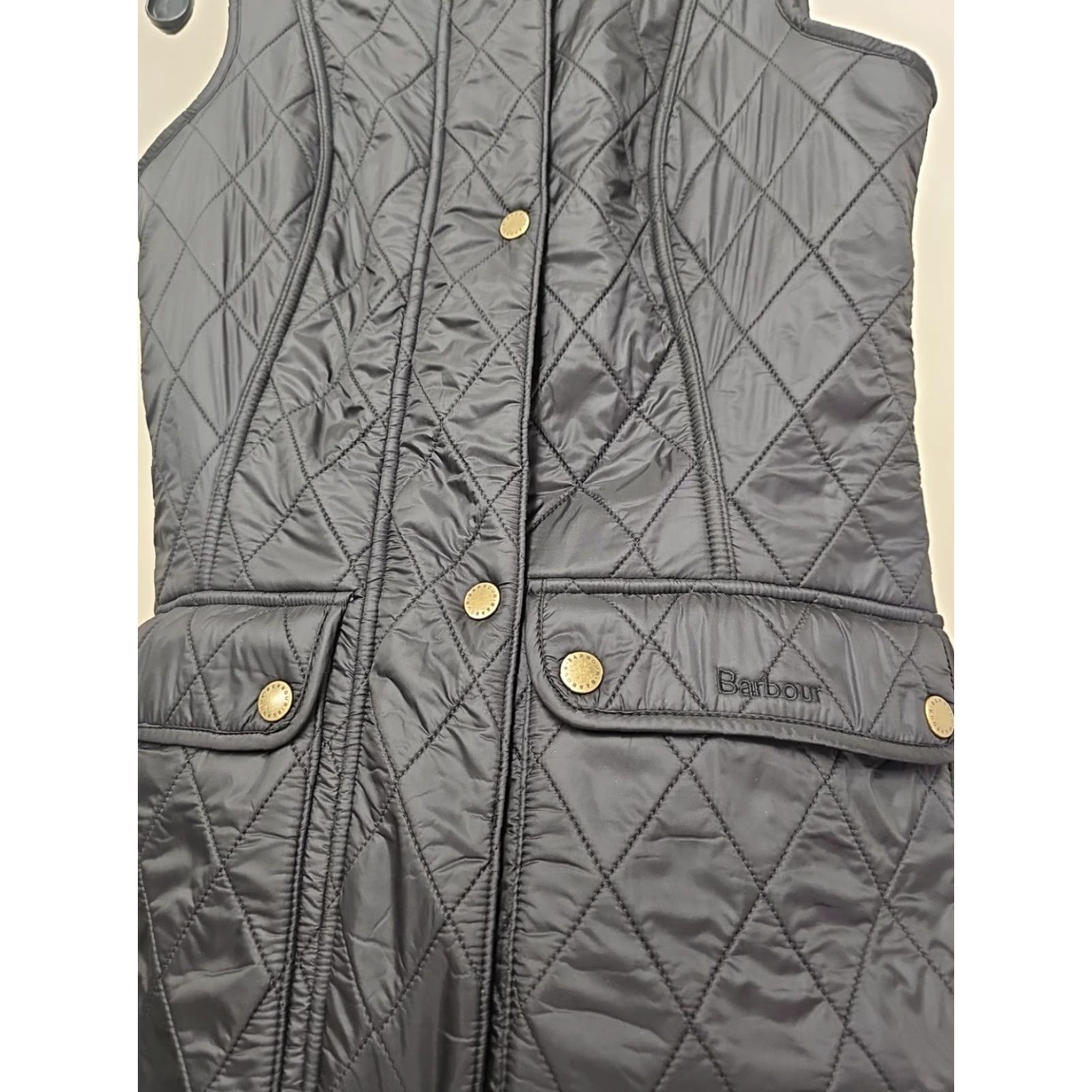 Barbour VINTAGE Barbour Women’s Betty Quilted Fleece Lined Vest Black Sz 4 Size S / US 4 / IT 40 - 2 Thumbnail