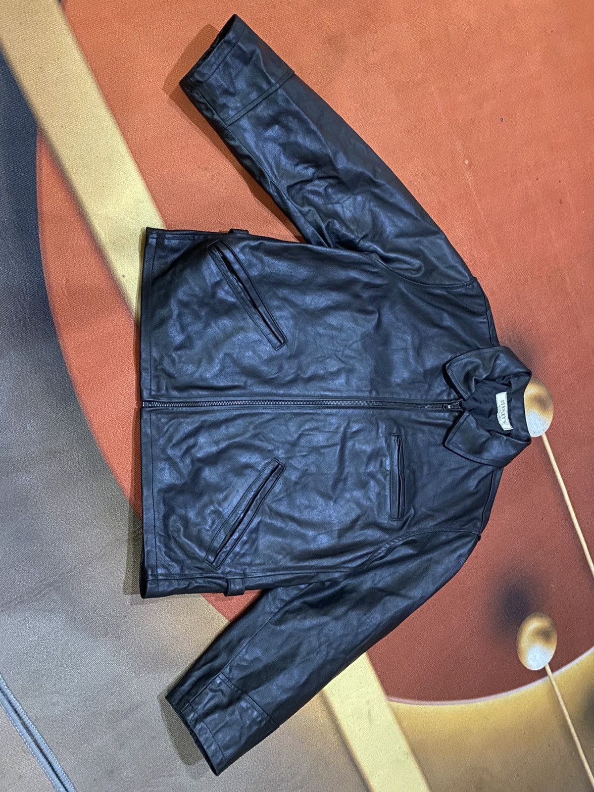Stanley & Sons Vintage STANLEY’S Black Leather Jacket with Zip Closure Size US M / EU 48-50 / 2 - 14 Thumbnail