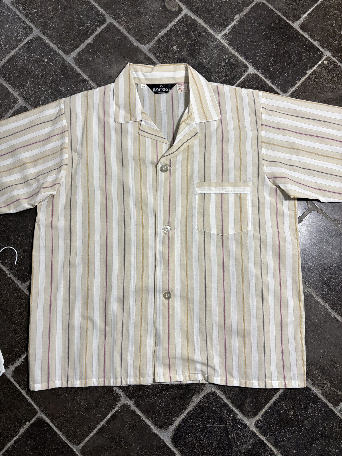 Vintage Striped Pajama Set 90s Vintage Two Piece Suit Sleep Perma Size US 38 / EU 54 - 5 Thumbnail