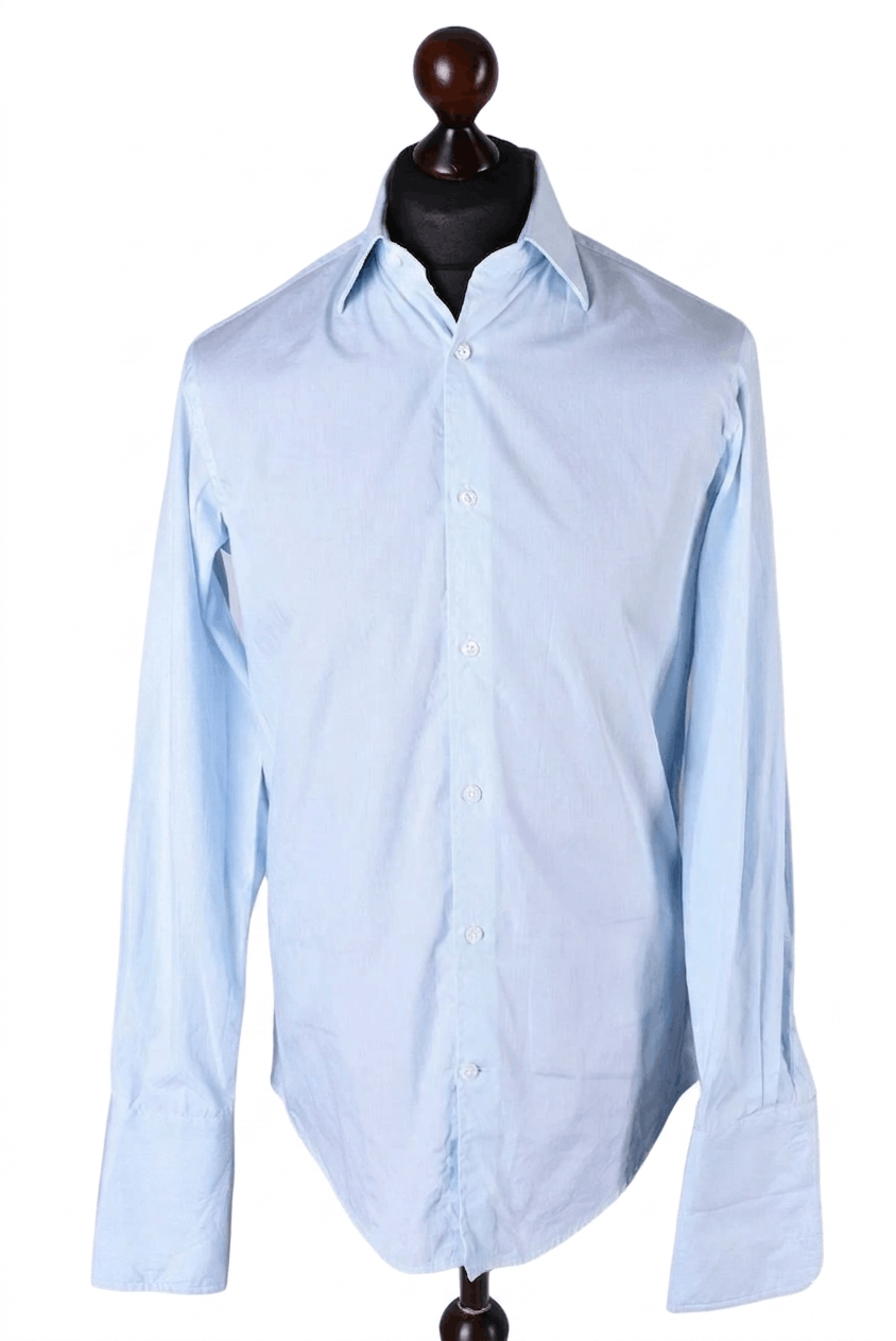 Aquascutum Aquascutum Blue Striped French Cuff Long Sleeve Dress Shirt Size US M / EU 48-50 / 2 - 1 Thumbnail