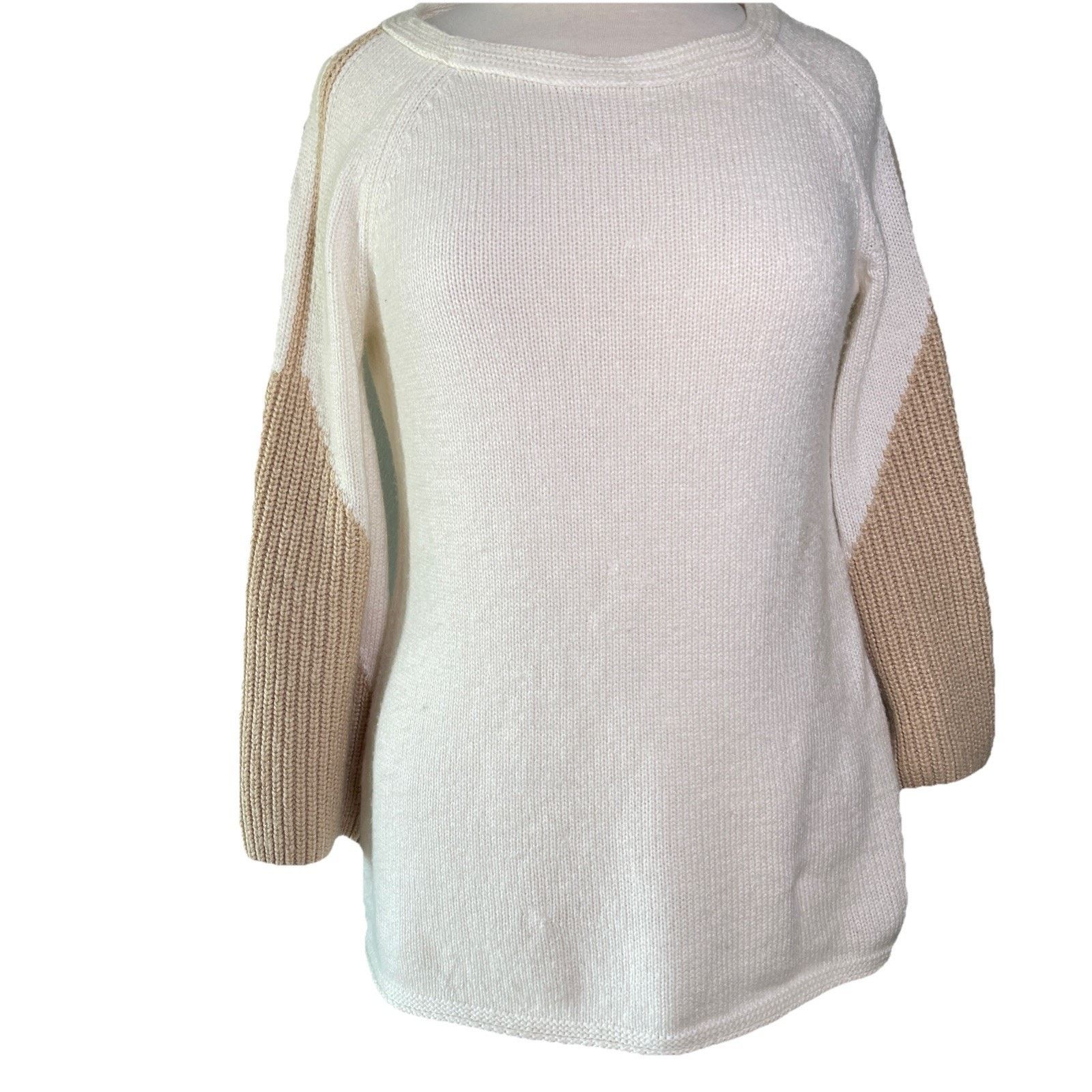 Chicos CHICO'S Pullover Tunic Sweater Women SM Ivory Cashmere Blend Size S / US 4 / IT 40 - 1 Thumbnail