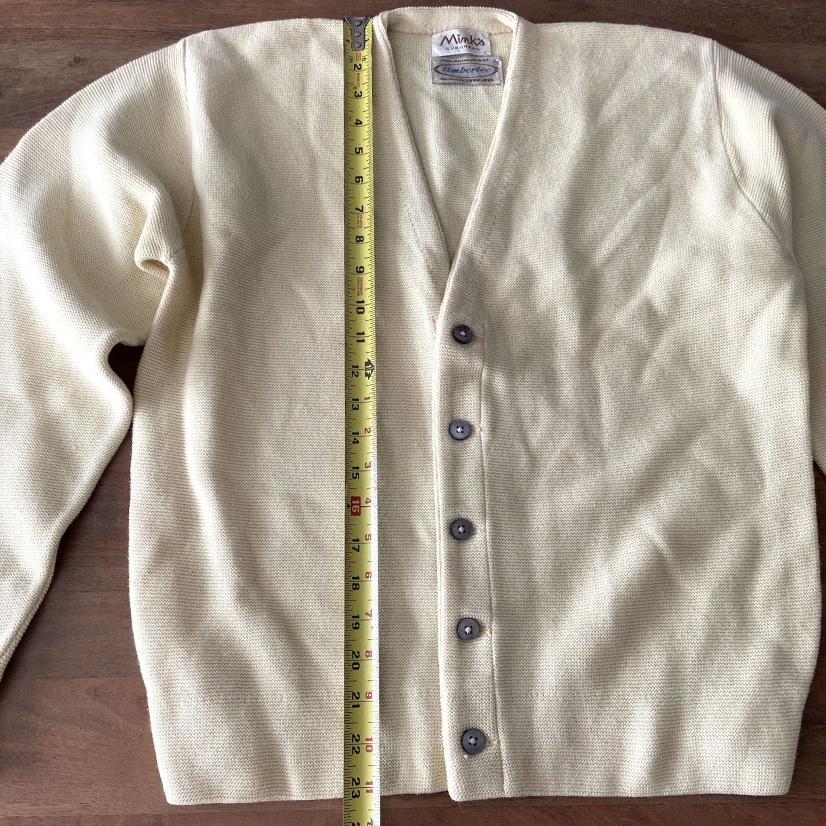 Vintage VINTAGE Minks Suburban Fisherman Cardigan Yellow Australian Wool 1960s Sz M Size M / US 6-8 / IT 42-44 - 6 Thumbnail