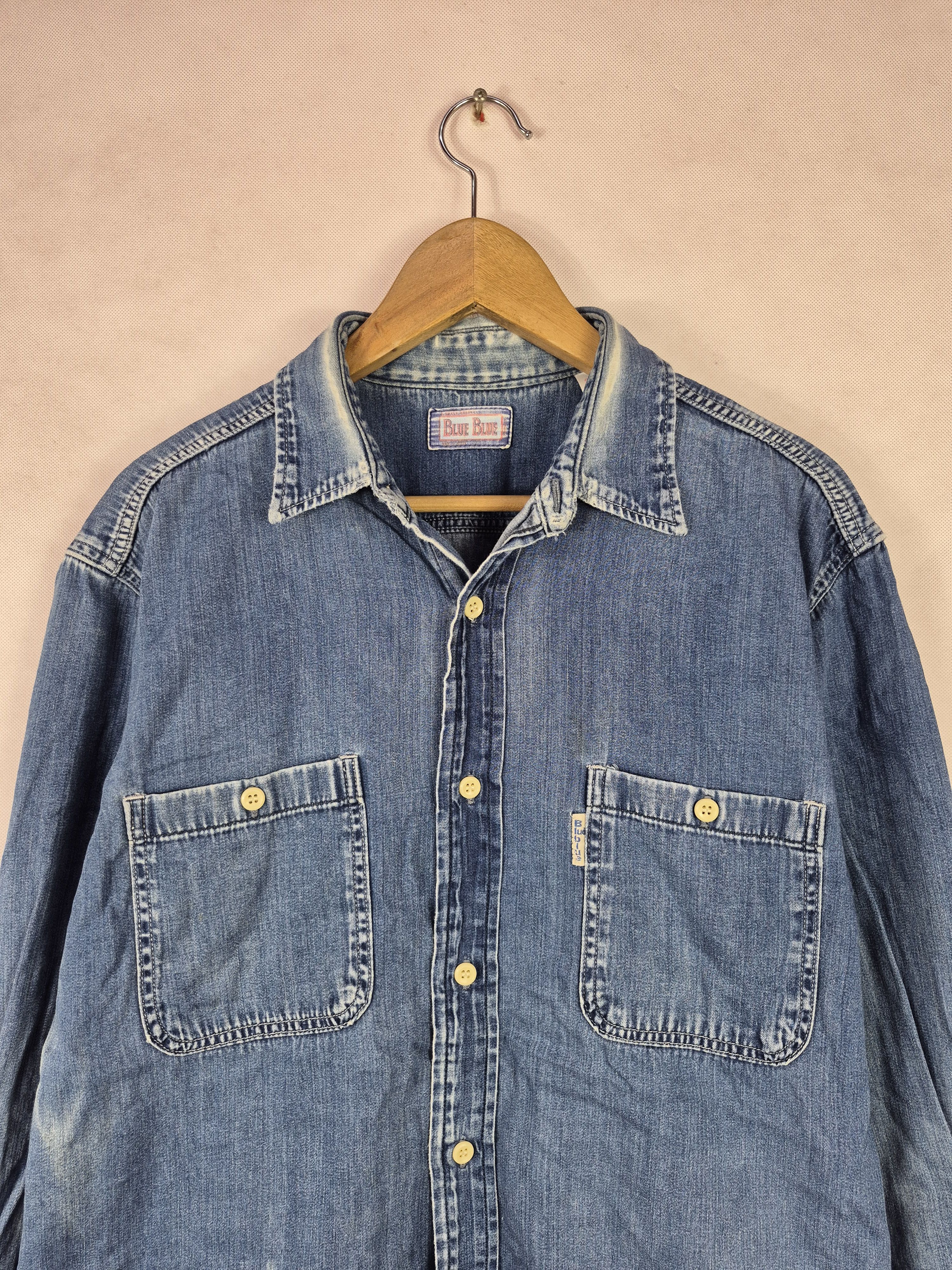 Blue Blue Japan 🔥 Vintage Distressed Blue Blue Japan Button Up Shirt Size US L / EU 52-54 / 3 - 3 Thumbnail