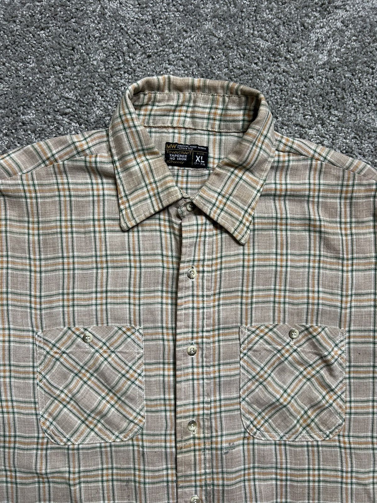 Vintage Vintage 70s JC Penney Short Sleeve Button Up Plaid Flannel Size US XL / EU 56 / 4 - 2 Thumbnail