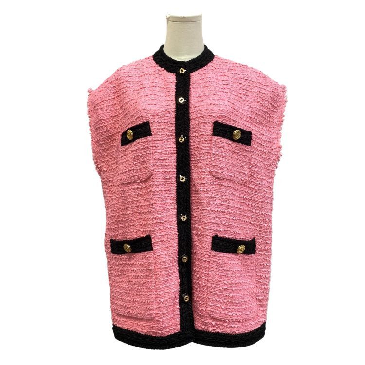 Gucci Gucci Pink Bouclé Tweed Vest Size 40 Size S / US 4 / IT 40 - 1 Thumbnail