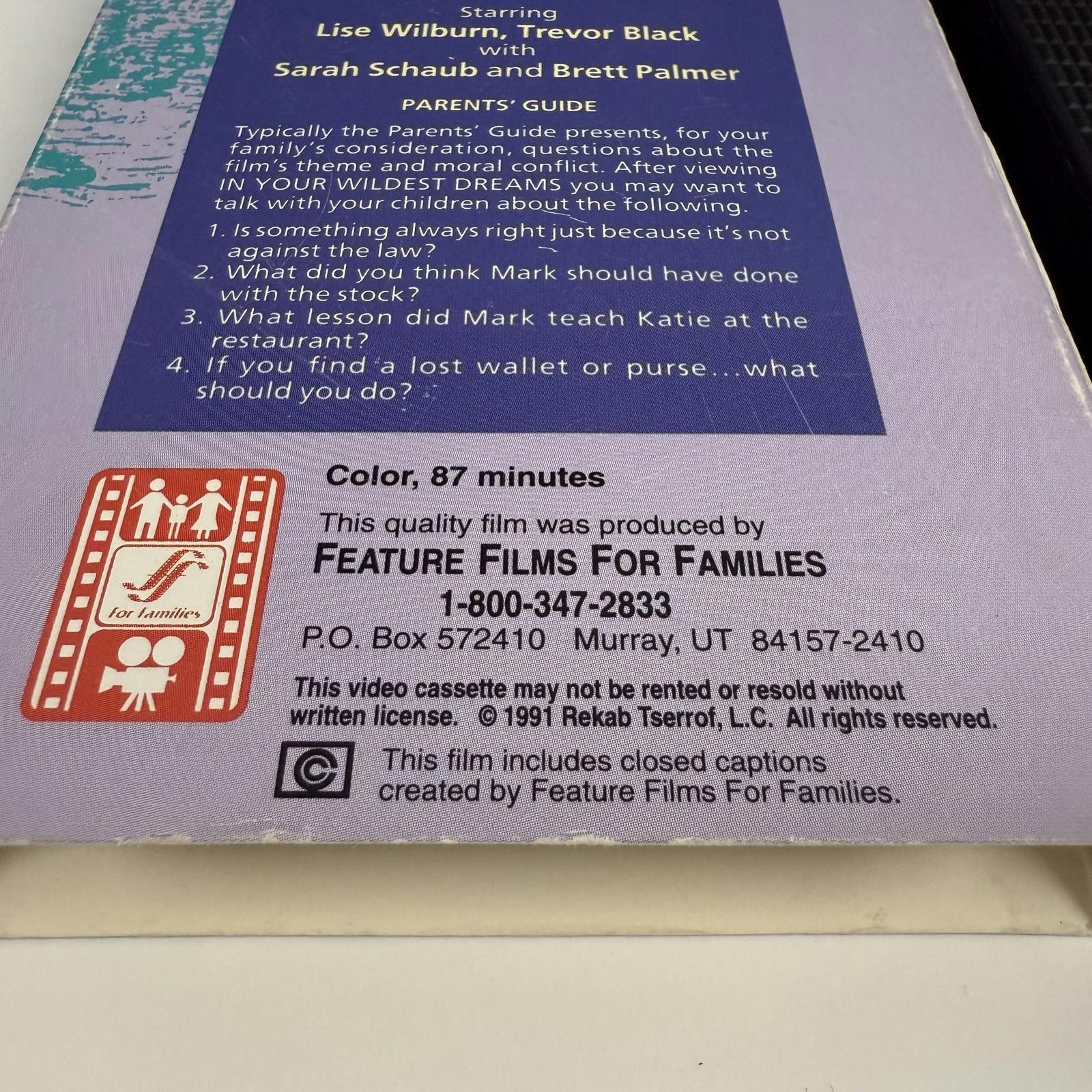 Designer In Your Wildest Dreams VHS 1991 Tape NR 87 Mins RARE Size ONE SIZE - 5 Thumbnail