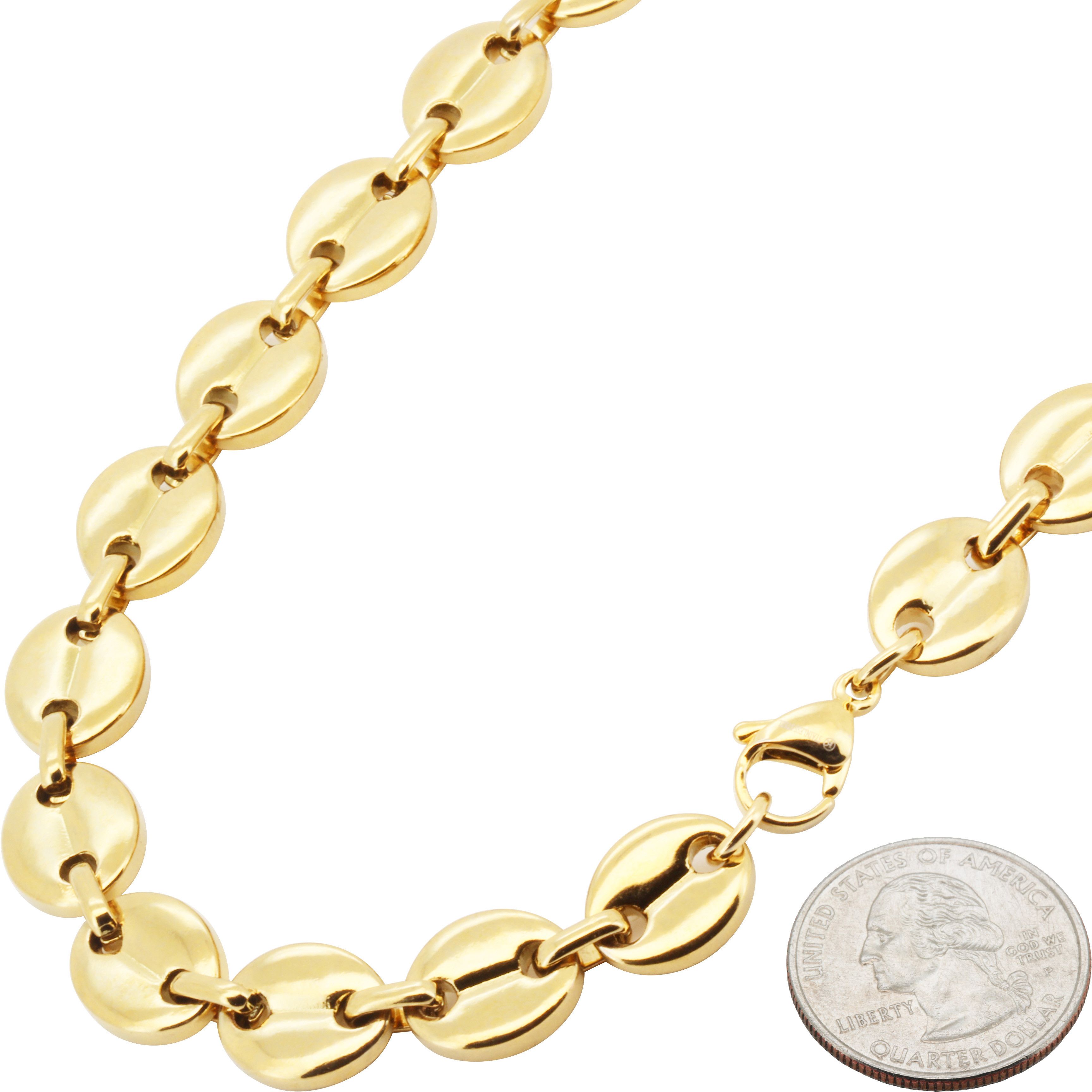 Other 316L Stainless Steel 18k GP 10mm Mariner Chain Necklace 24” Size ONE SIZE - 2 Thumbnail