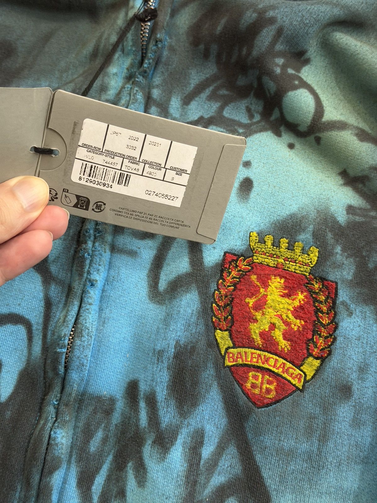 Balenciaga Balenciaga SS23 Blue Skate Graffiti Zip Hoodie Sz.S Size US S / EU 44-46 / 1 - 5 Thumbnail