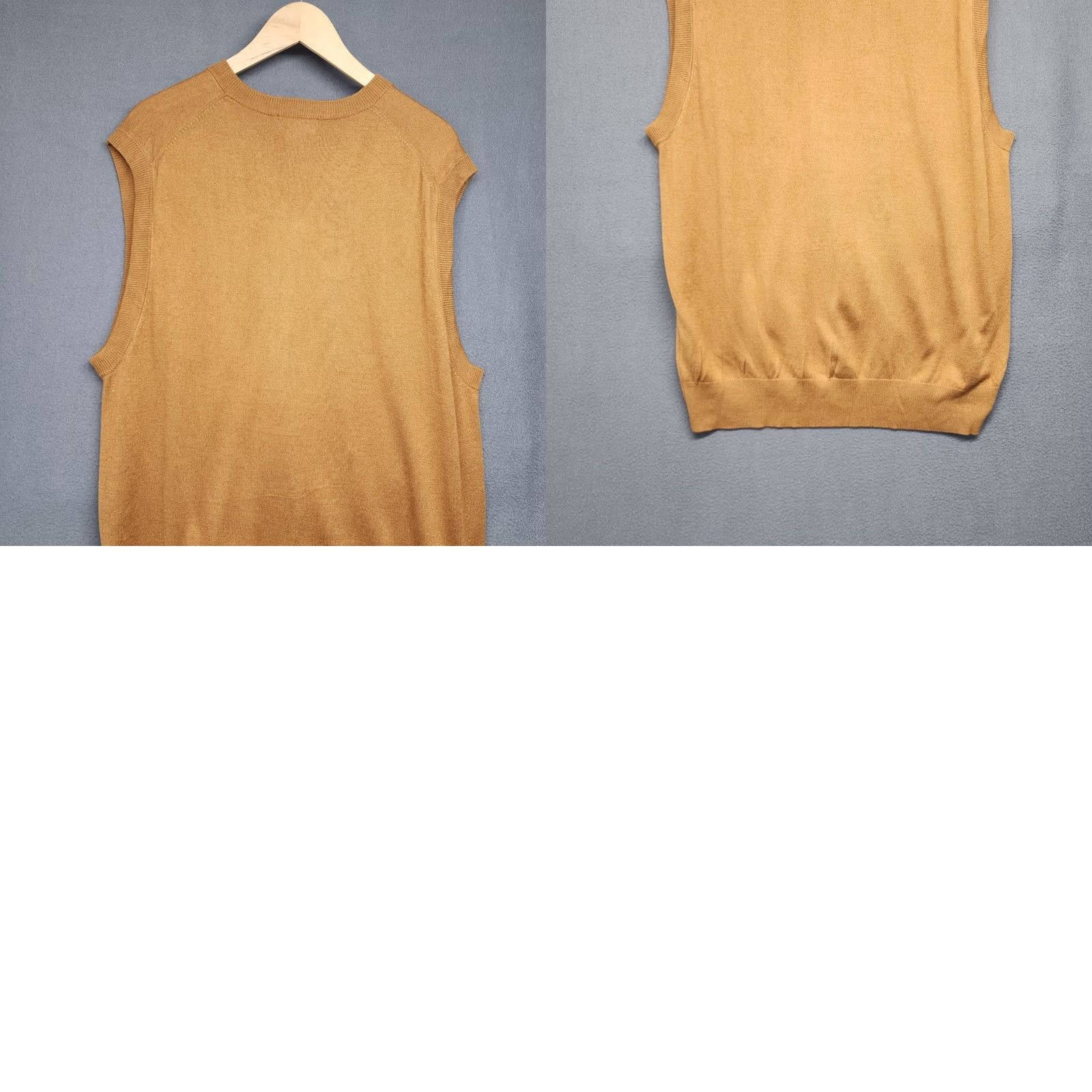 Vintage Paul Fredrick Sweater Vest Mens XL Brown Silk Cashmere Vest V-Neck Sleeveless Knit Slim Fit Mens Fall Winter Size US XL / EU 56 / 4 - 8 Thumbnail