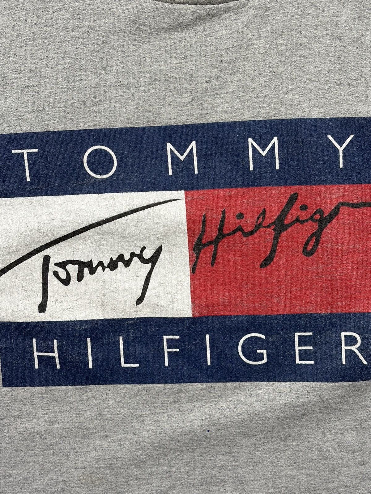 Tommy Hilfiger Vintage Tommy Hilfiger Sweatshirt Mens XL Gray Flag Logo 90s Size US XL / EU 56 / 4 - 2 Thumbnail