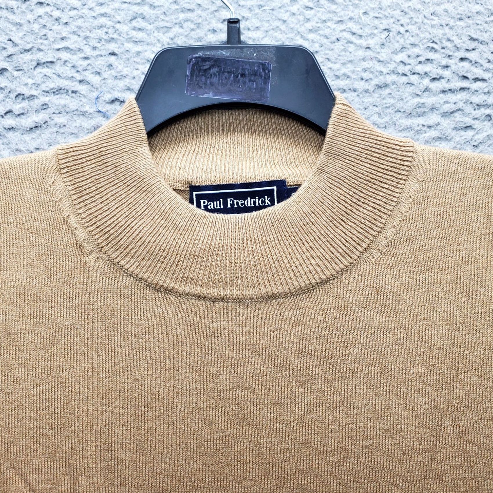 Vintage Paul Fredrick Sweater Mens 3XL Brown Knit Silk Long-Sleeve Mock Neck Pullover Size US XXL / EU 58 / 5 - 8 Thumbnail