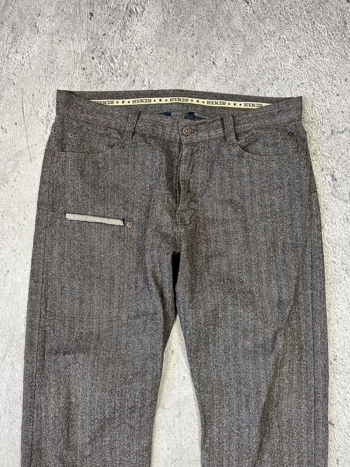 Kenzo × Vintage Kenzo Homme - Vintage Stripes Brown Pants Regular Fit 34 Size US 34 / EU 50 - 3 Thumbnail