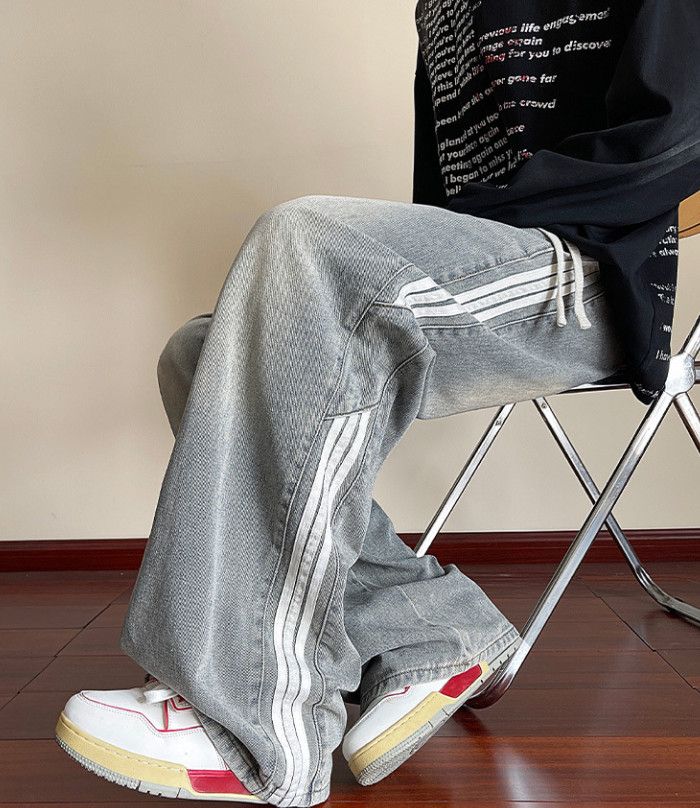 Japanese Brand Men's Straight-Leg Loose-Fit Wide-Leg Jeans Size US 32 / EU 48 - 4 Thumbnail