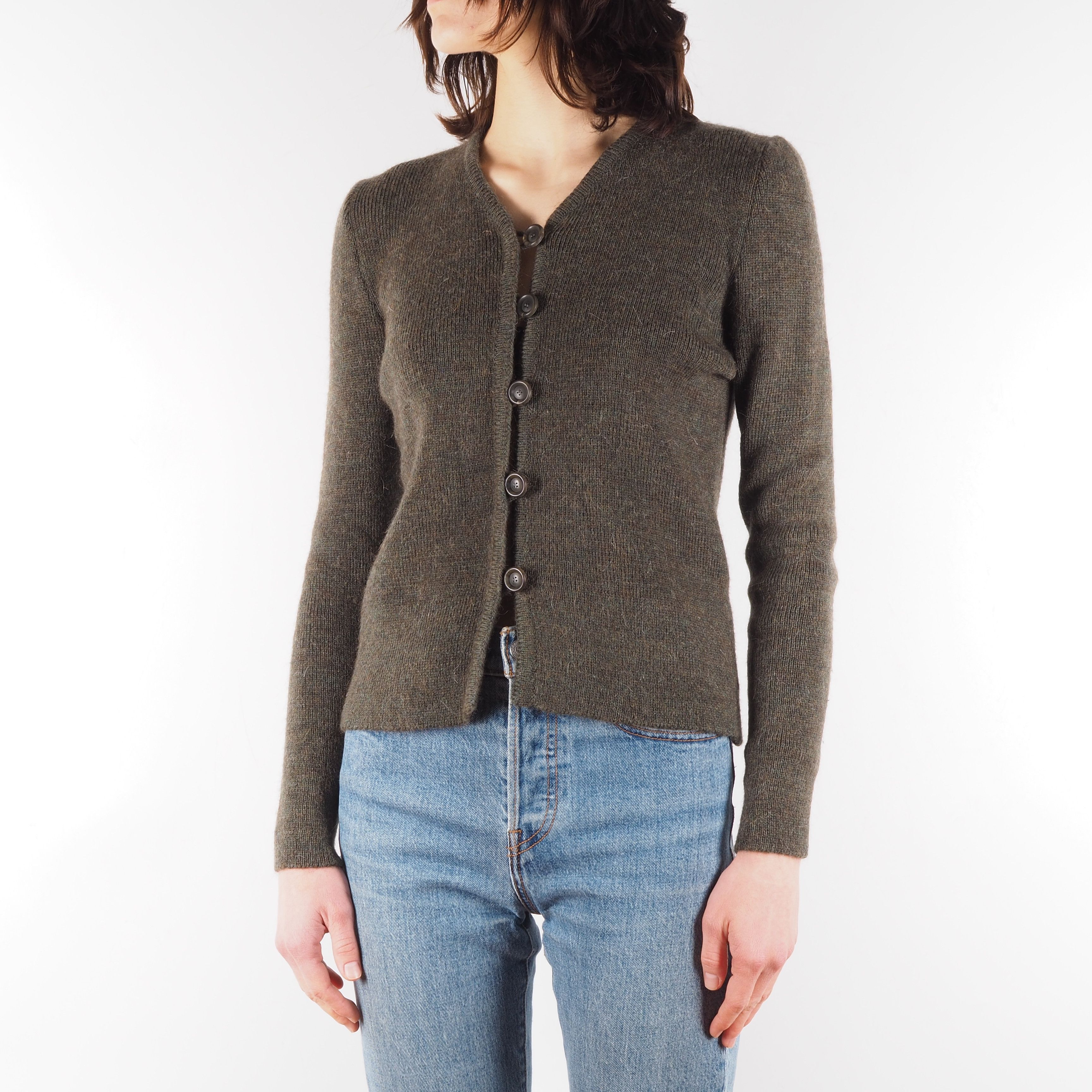 Akris Akris Punto Women's Wool Green Brown Sweater Cardigan Size M / US 6-8 / IT 42-44 - 2 Thumbnail