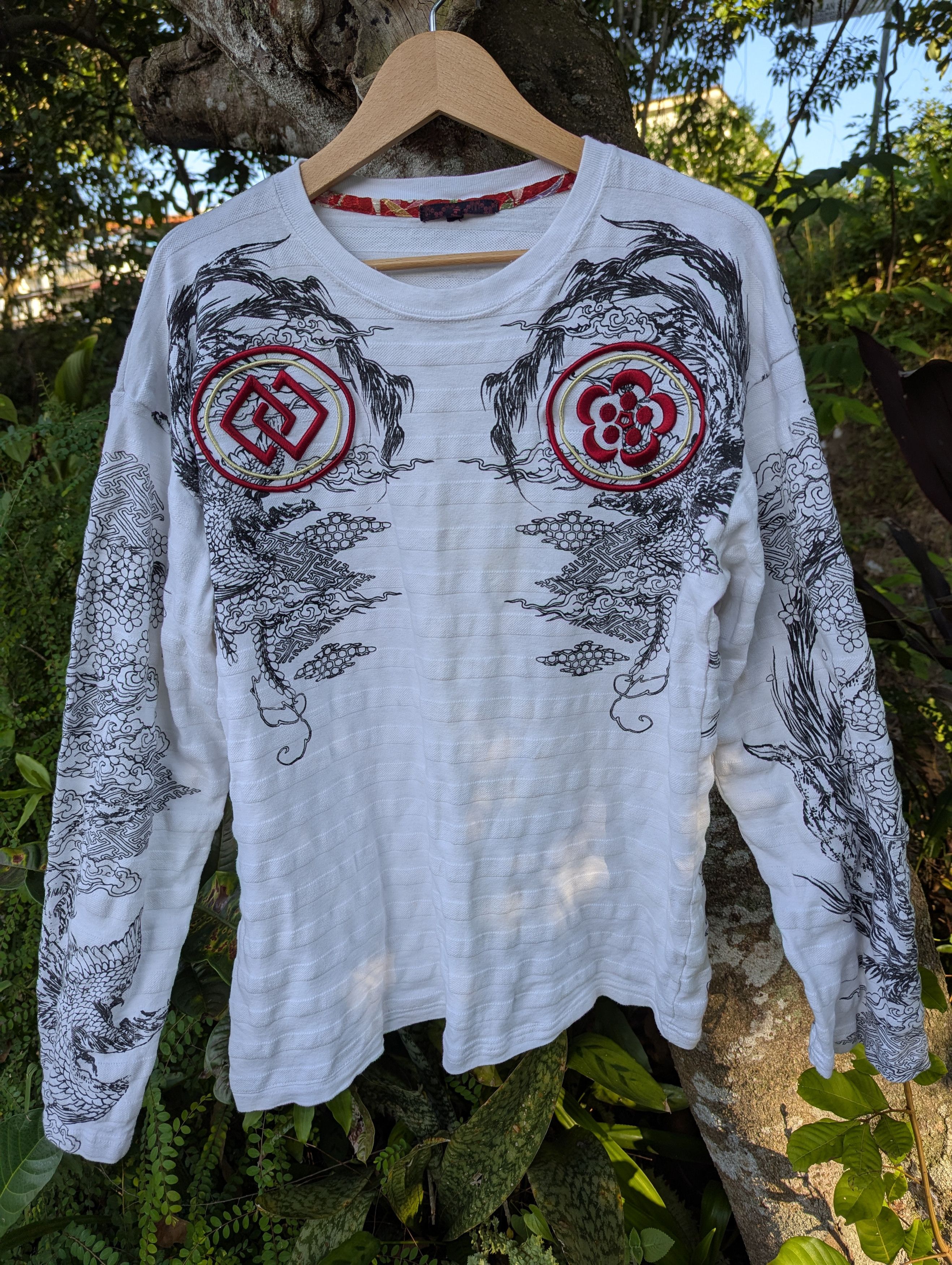 Japanese Brand Sukajan Phoenix Tshirt Long Sleeve Yakuza Gangster Size US XL / EU 56 / 4 - 1 Thumbnail