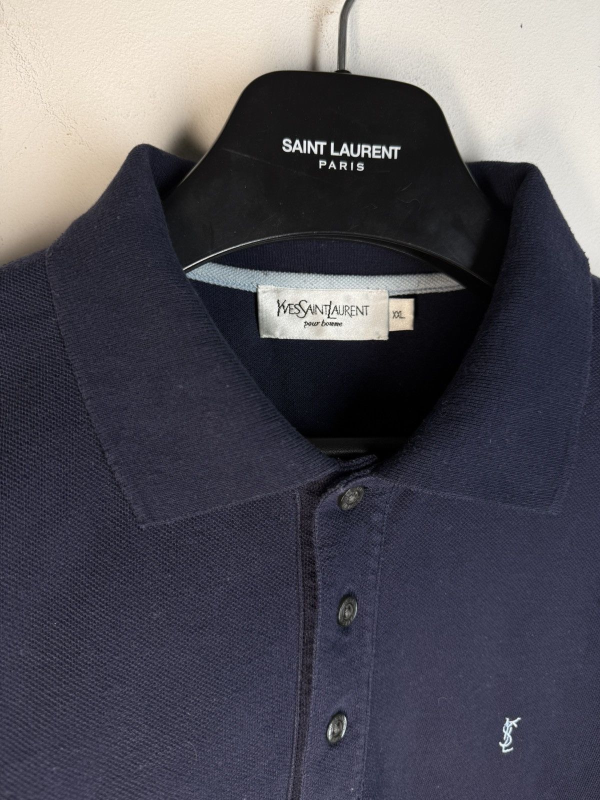 Yves Saint Laurent YSL Polo Shirt Navy YSL T-shirt YSL Shirt Size US XXL / EU 58 / 5 - 5 Thumbnail