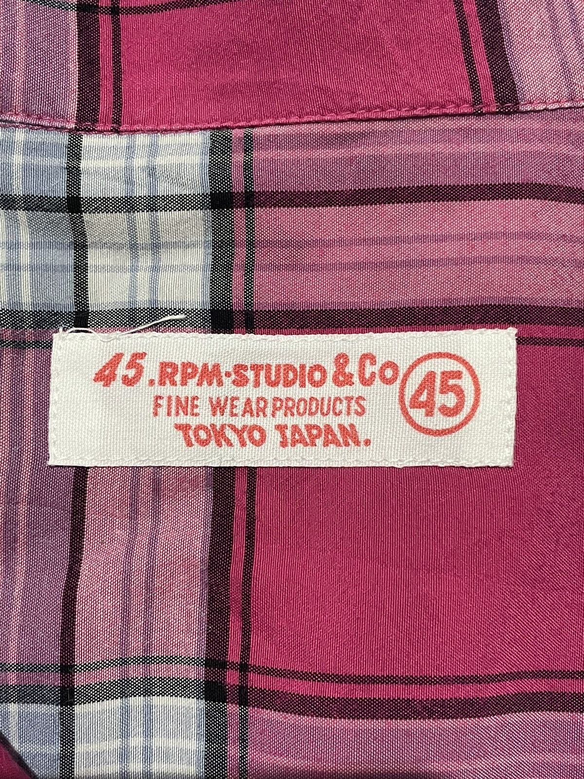 45rpm 45rpm Open Collar Plaid Shirt Size US L / EU 52-54 / 3 - 8 Thumbnail