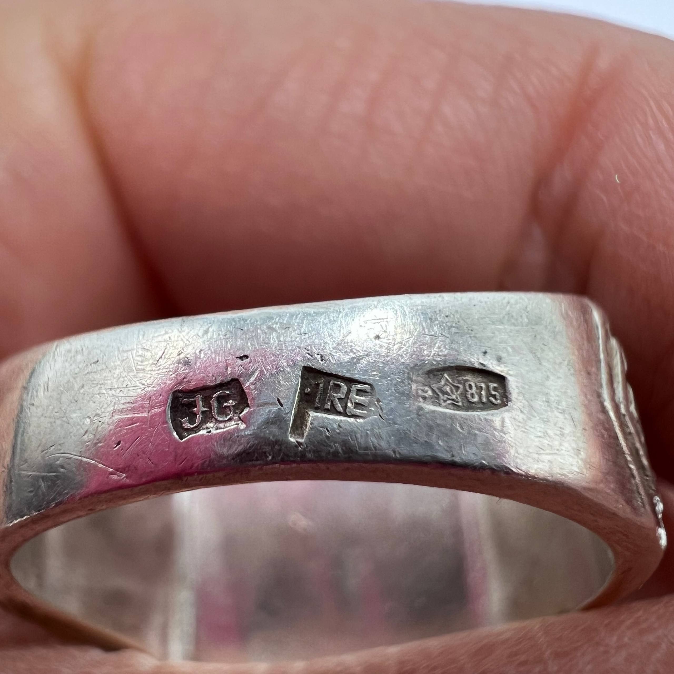 Vintage 1970s Heavy Vintage Soviet 875 Silver Knight Ring 8.5 Size ONE SIZE - 2 Thumbnail