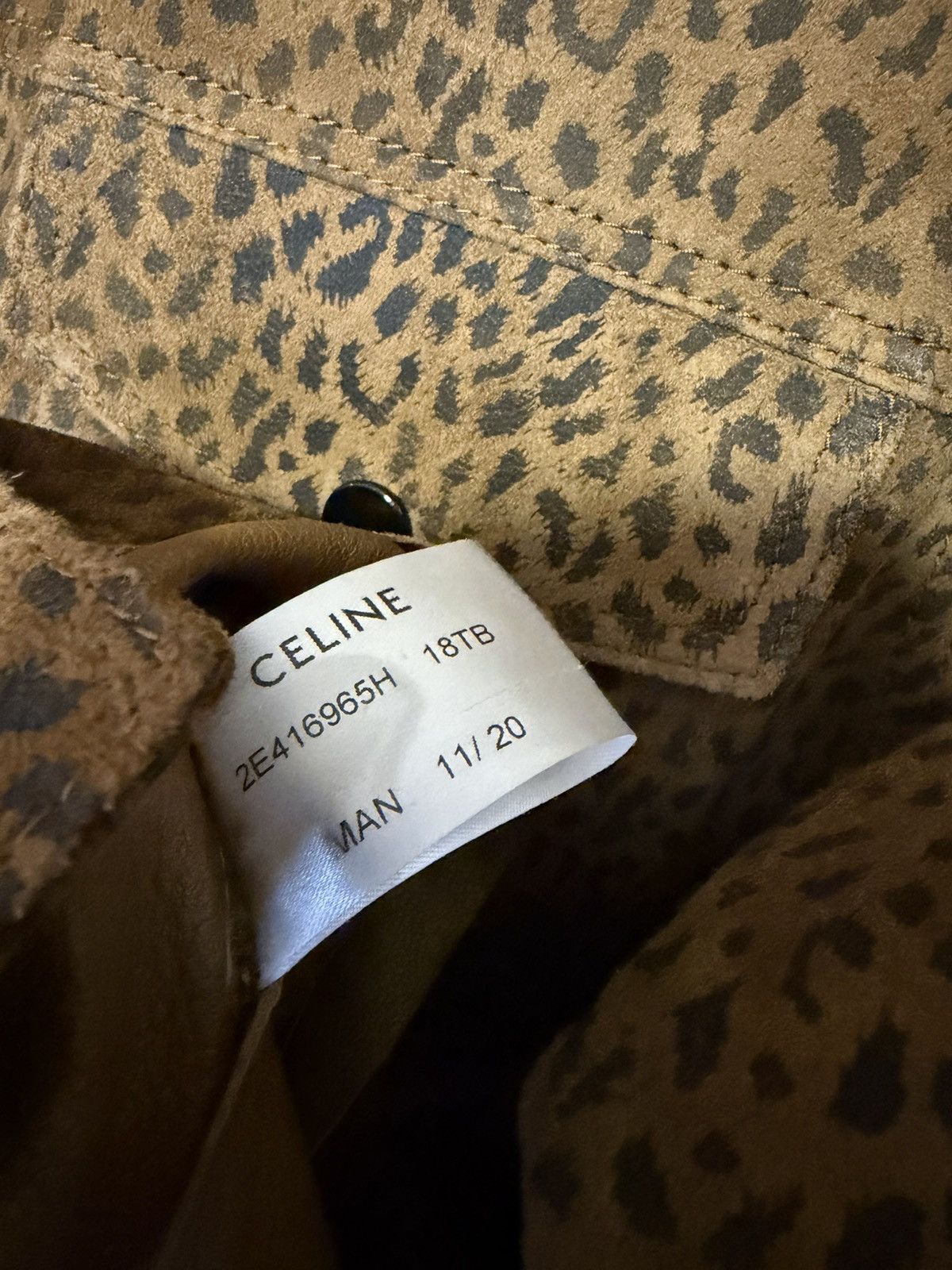 Celine × Hedi Slimane RARE - FW20 Leopard Print Suede Trucker Jacket Size US S / EU 44-46 / 1 - 11 Thumbnail