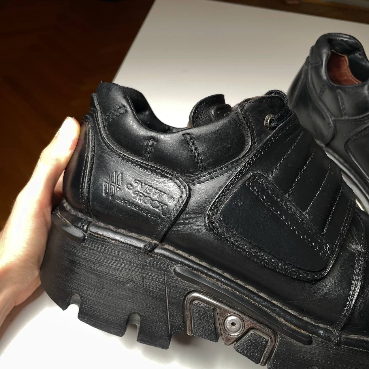 Vintage 90s New Rock M.211-S1 Eu 45 Metallic Reactor Low Boots Punk in Black, Men's (Size 12) — image 5 of 6