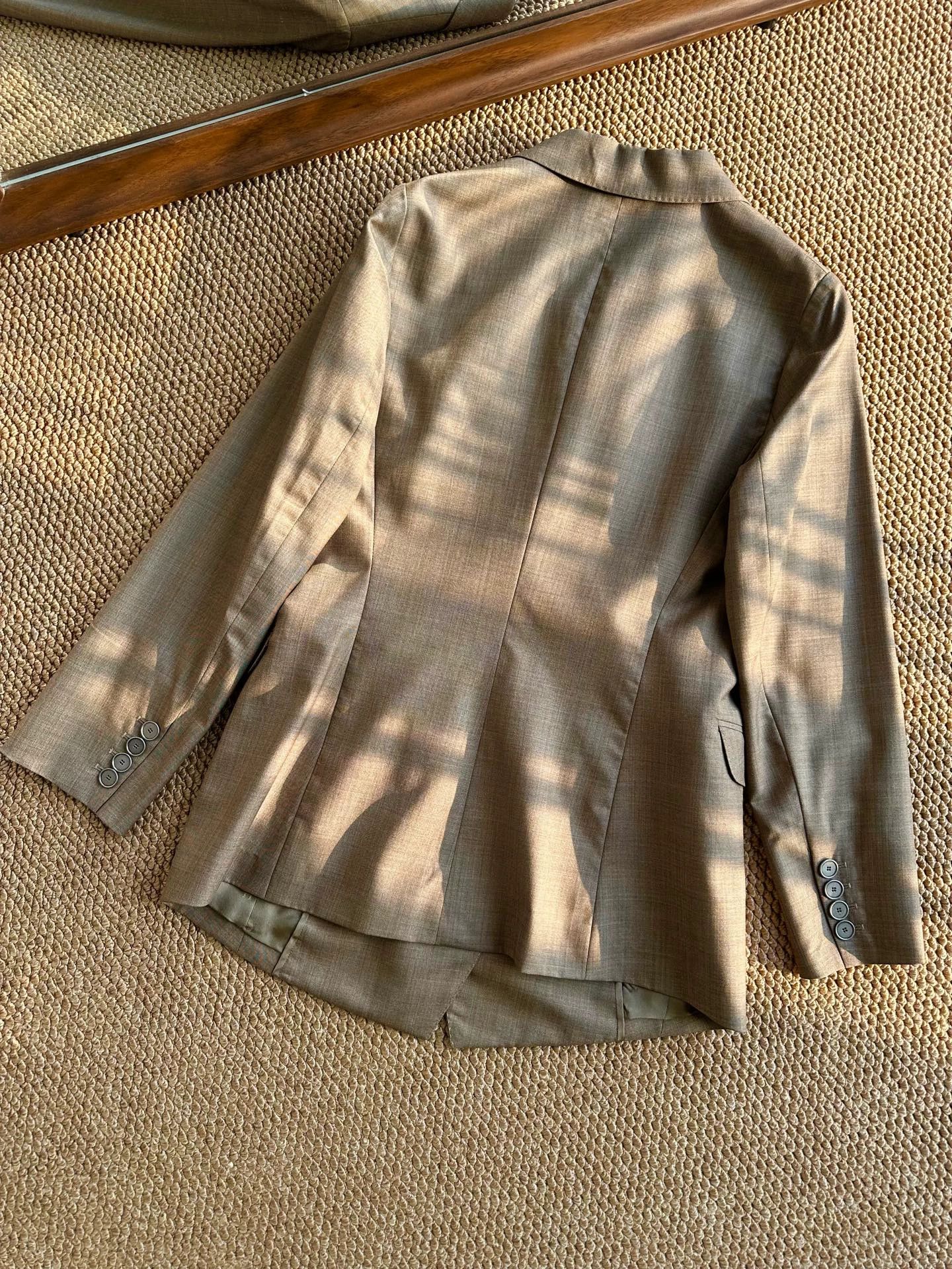 Hermes Hermes JPG Wool-Silk Blend Peak Lapel Blazer Wmns Teal Brown M Size M / US 6-8 / IT 42-44 - 5 Thumbnail