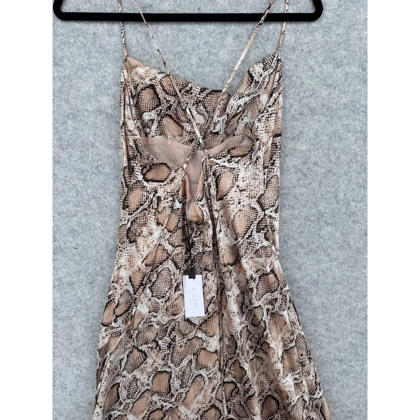ASTR The Label NWT ASTR the Label Cowl Strappy Dress Python Asymmetrical Size L / US 10 / IT 46 - 3 Thumbnail