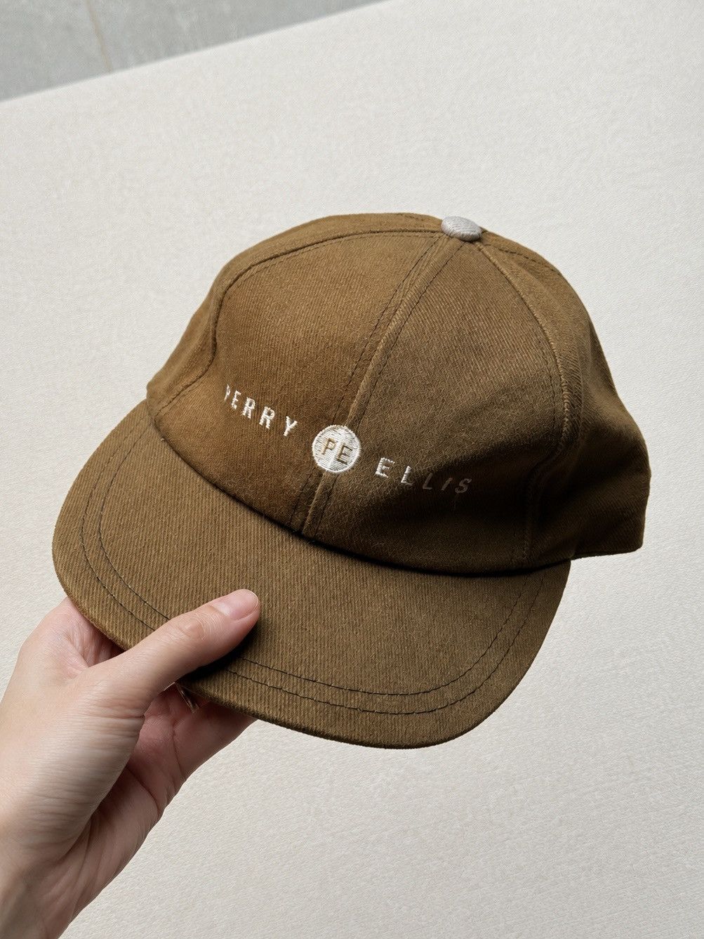 Perry Ellis Vintage Perry Ellis Brown Minimal Strapback Cap Size ONE SIZE - 1 Thumbnail
