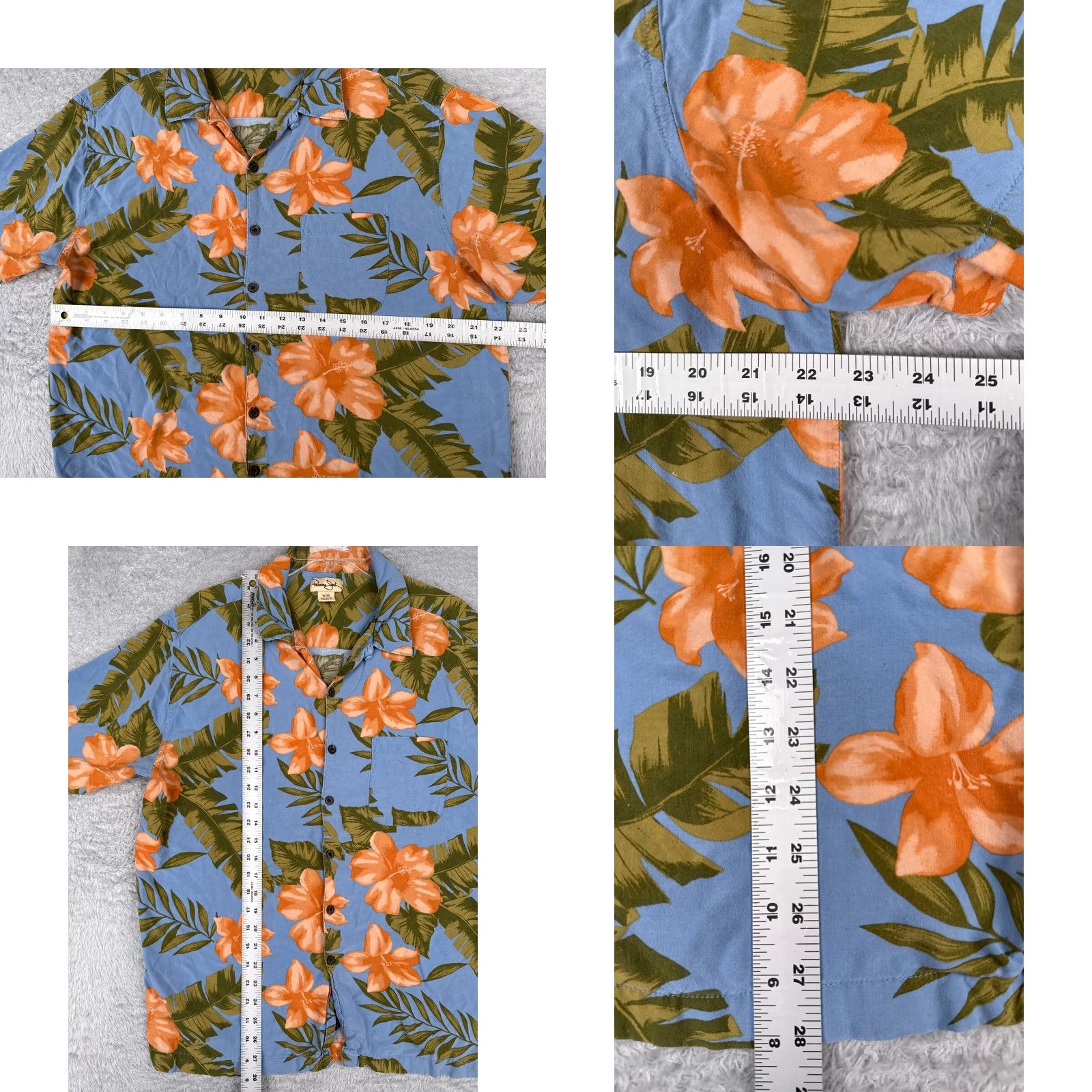 Panama Jack VINTAGE Panama Jack Shirt Adult XL Blue Orange Floral Palm Leaf Rayon Hawaiian Shirt Blue Floral 90s Luau Mens XL Size US XL / EU 56 / 4 - 8 Thumbnail