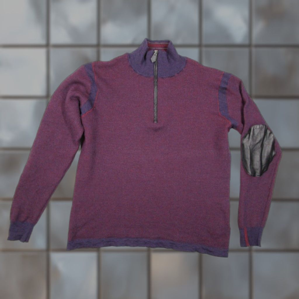 Robert Graham VINTAGE Robert Graham Sweater Mens XL Purple Knit Pullover 1/4 Zip Wool Casual Fall Winter Size US XL / EU 56 / 4 - 1 Thumbnail