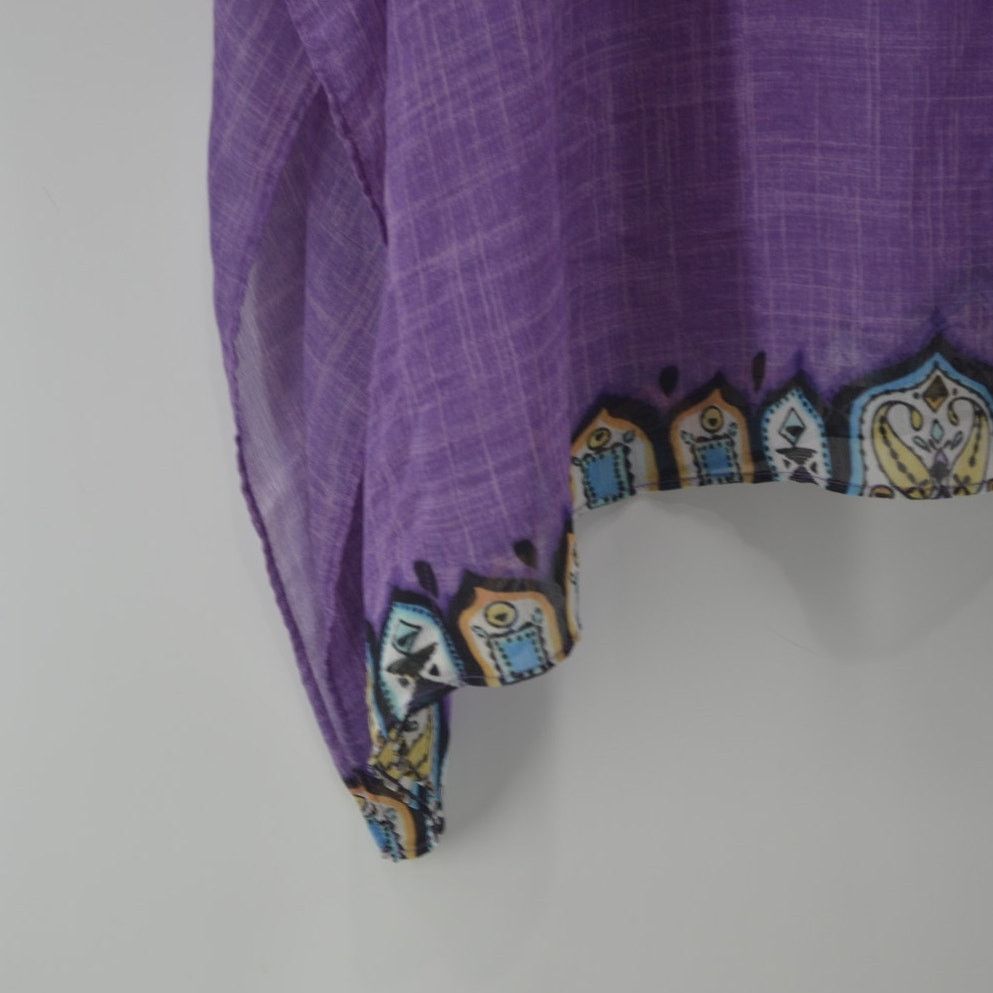 Chicos Chico's Small Medium Purple Sheer Blouse Boho Up Top Size S / US 4 / IT 40 - 12 Thumbnail