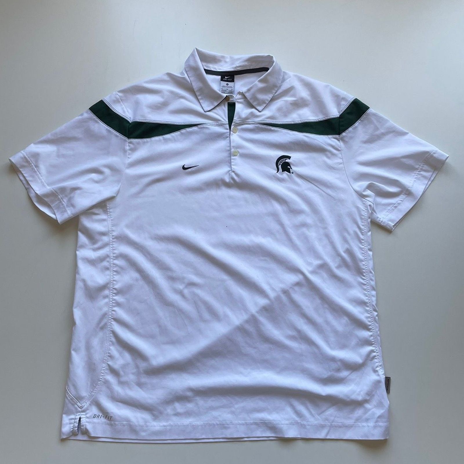 NCAA × Nike × Vintage Vintage Nike Michigan State Spartans NCAA Dri-Fit Shirt XL Size US XL / EU 56 / 4 - 1 Thumbnail