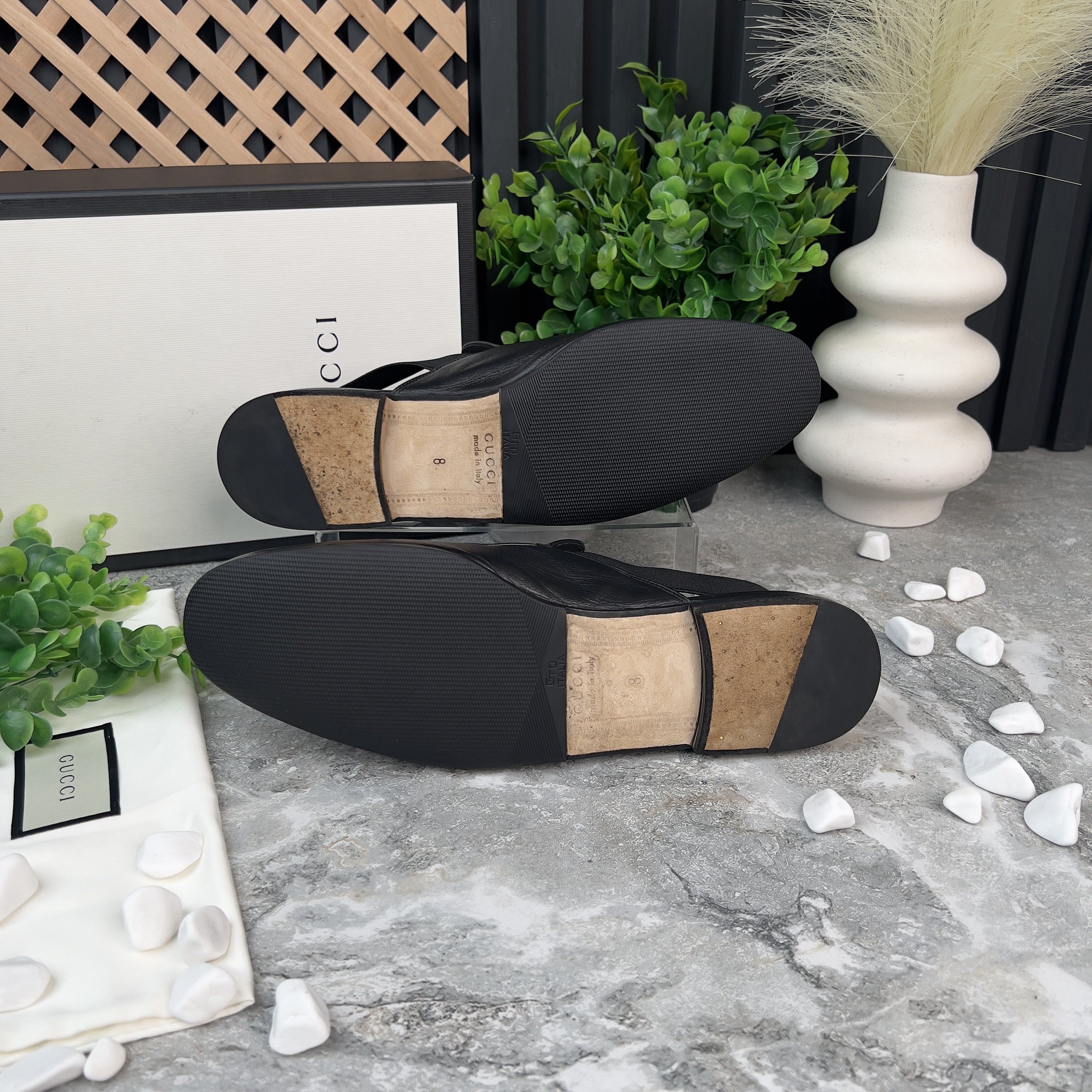 Gucci Princetown Horsebit Mule Slippers Slingback Black Leather Size US 8.5 / EU 41-42 - 9 Thumbnail
