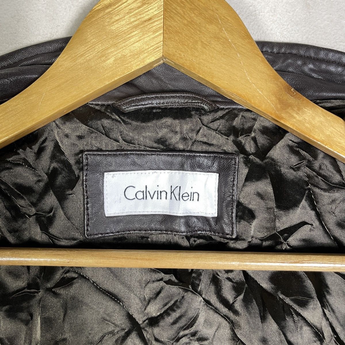Calvin Klein Vintage Calvin Klein Genuine Leather Cafe Racer Jacket Brown Size US M / EU 48-50 / 2 - 8 Thumbnail