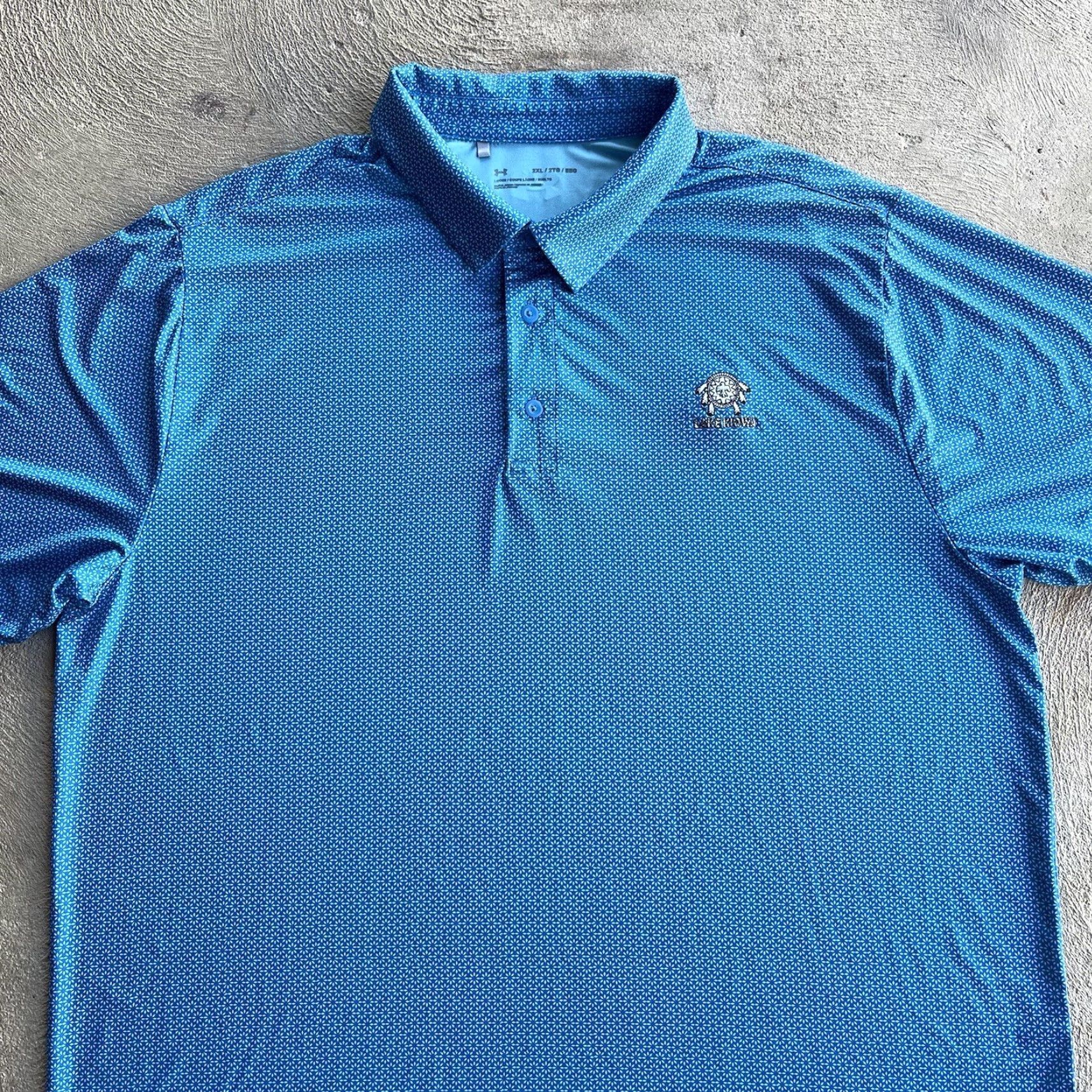 Under Armour Under Armour Polo Shirt Golf Mens 2XL Blue Floral Stretch Preppy Active Shirt Size US XXL / EU 58 / 5 - 2 Thumbnail