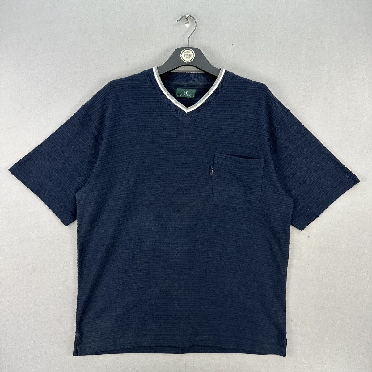 Issey Miyake IY Basics by Issey Miyake Pleated Single Pocket Tee Size US L / EU 52-54 / 3 - 1 Thumbnail