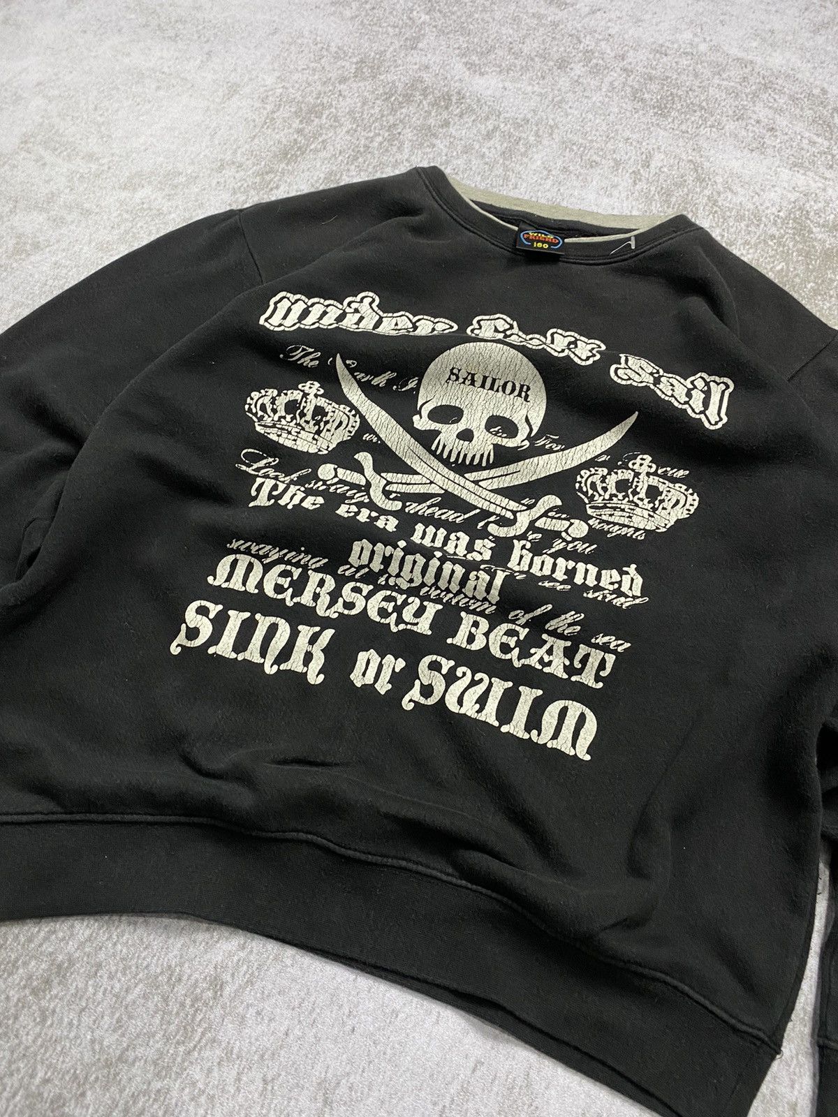 If Six Was Nine × Japanese Brand × Le Grande Bleu (L.G.B.) 2000s Japanese Poem skull punk sweatershirt Size US M / EU 48-50 / 2 - 2 Thumbnail