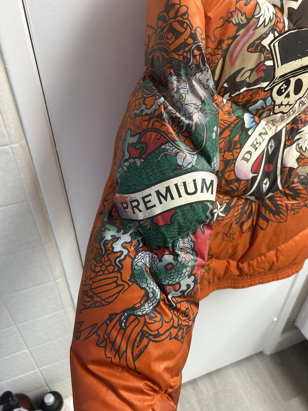 Vintage Denim Bar Vintage Ed Hardy Style Puffer Jacket With Fur Hood Size US S / EU 44-46 / 1 - 7 Thumbnail