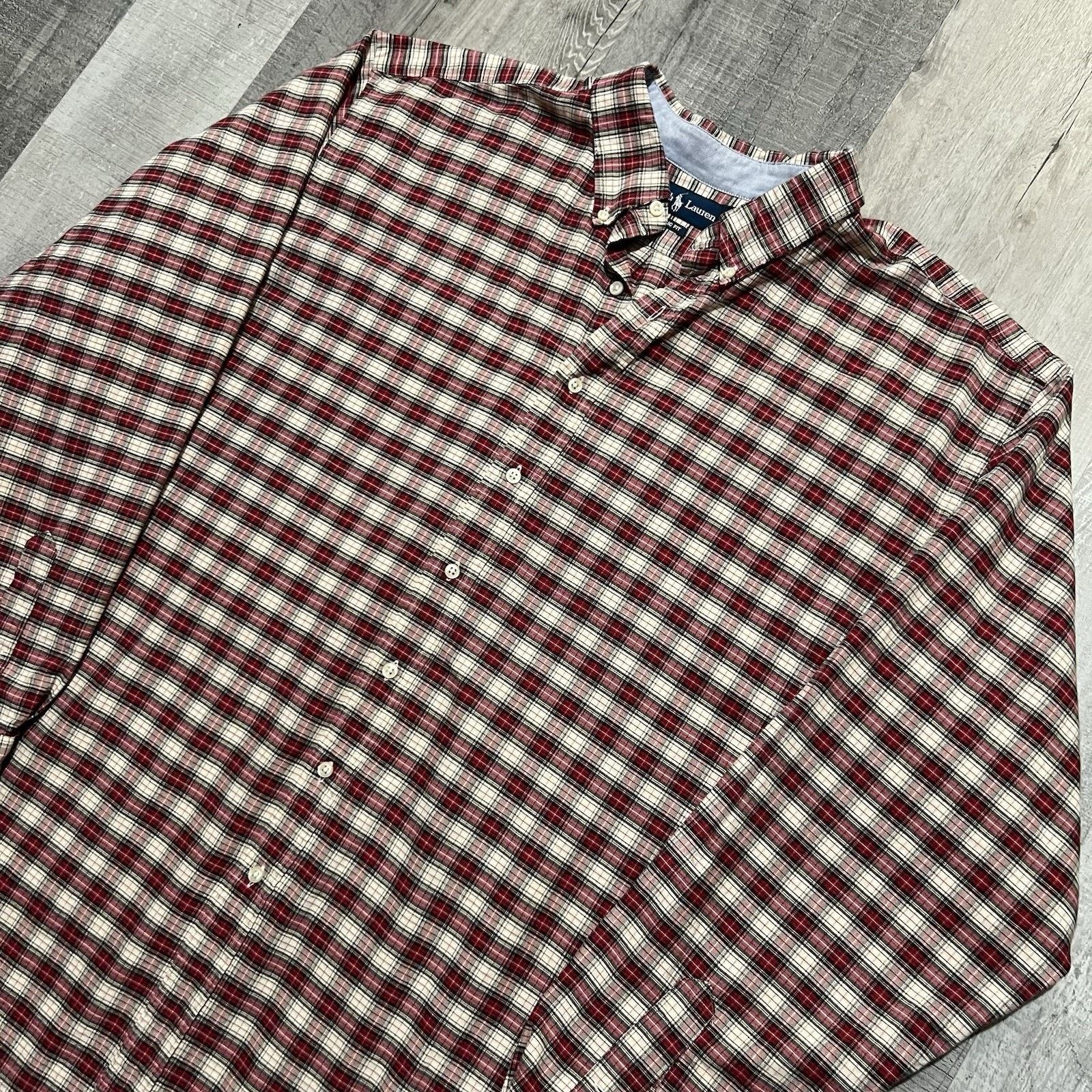 Polo Ralph Lauren VTG Polo Ralph Lauren Red Tartan Plaid Long Sleeve Shirt Size US XXL / EU 58 / 5 - 3 Thumbnail