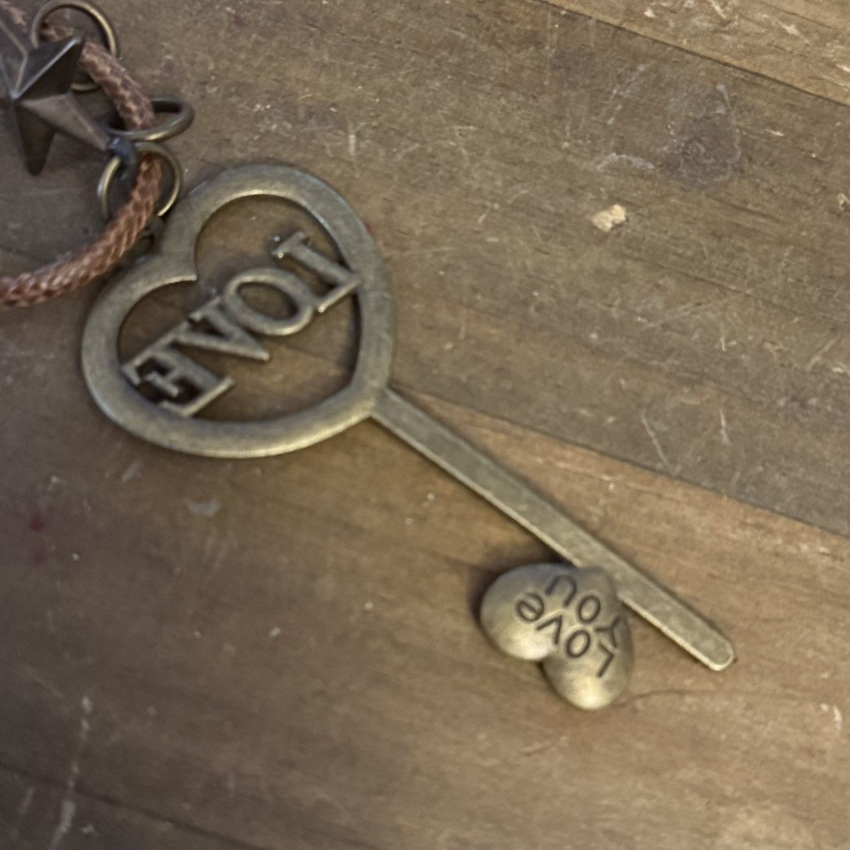 Other Bronze tone Love skeleton key long cord necklace Size ONE SIZE - 4 Thumbnail
