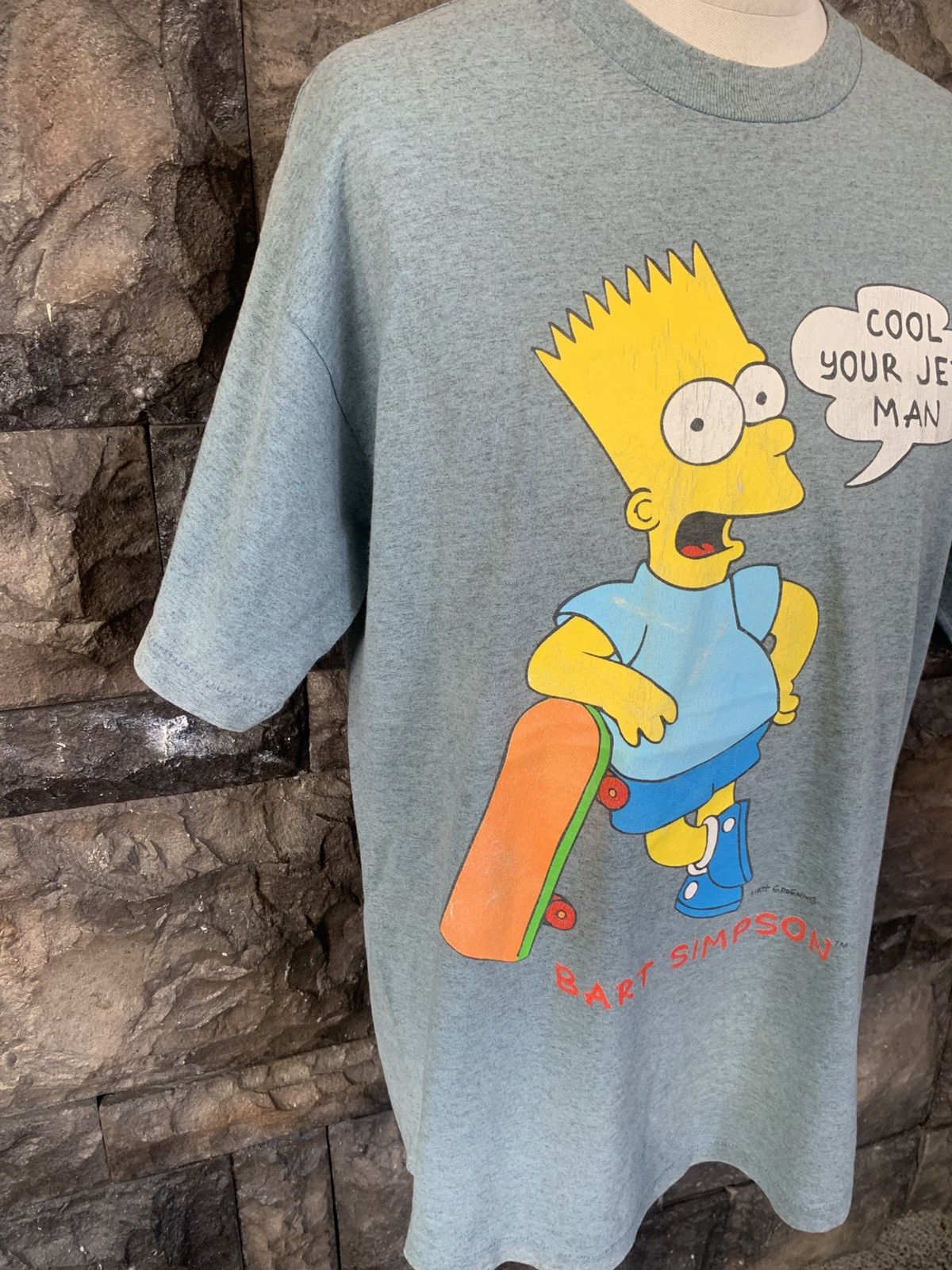 Vintage Vintage 90s Matt Groening Bart Simpson Cartoon T shirt Size US XL / EU 56 / 4 - 4 Thumbnail