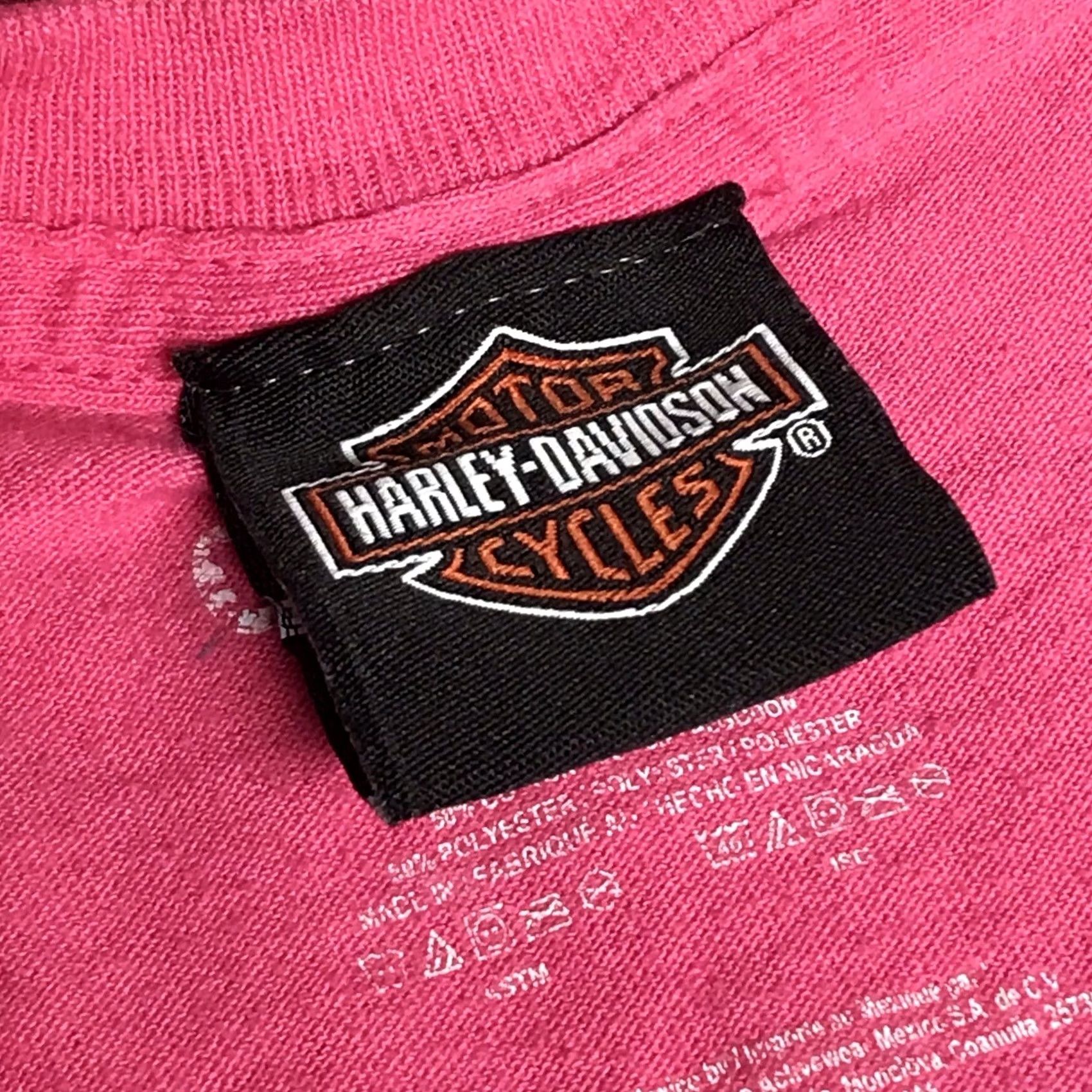 Harley Davidson VINTAGE Harley-Davidson Women T-Shirt Short Sleeve Crew Neck Pink Mardi Gras Skull New Orleans L Size L / US 10 / IT 46 - 3 Thumbnail