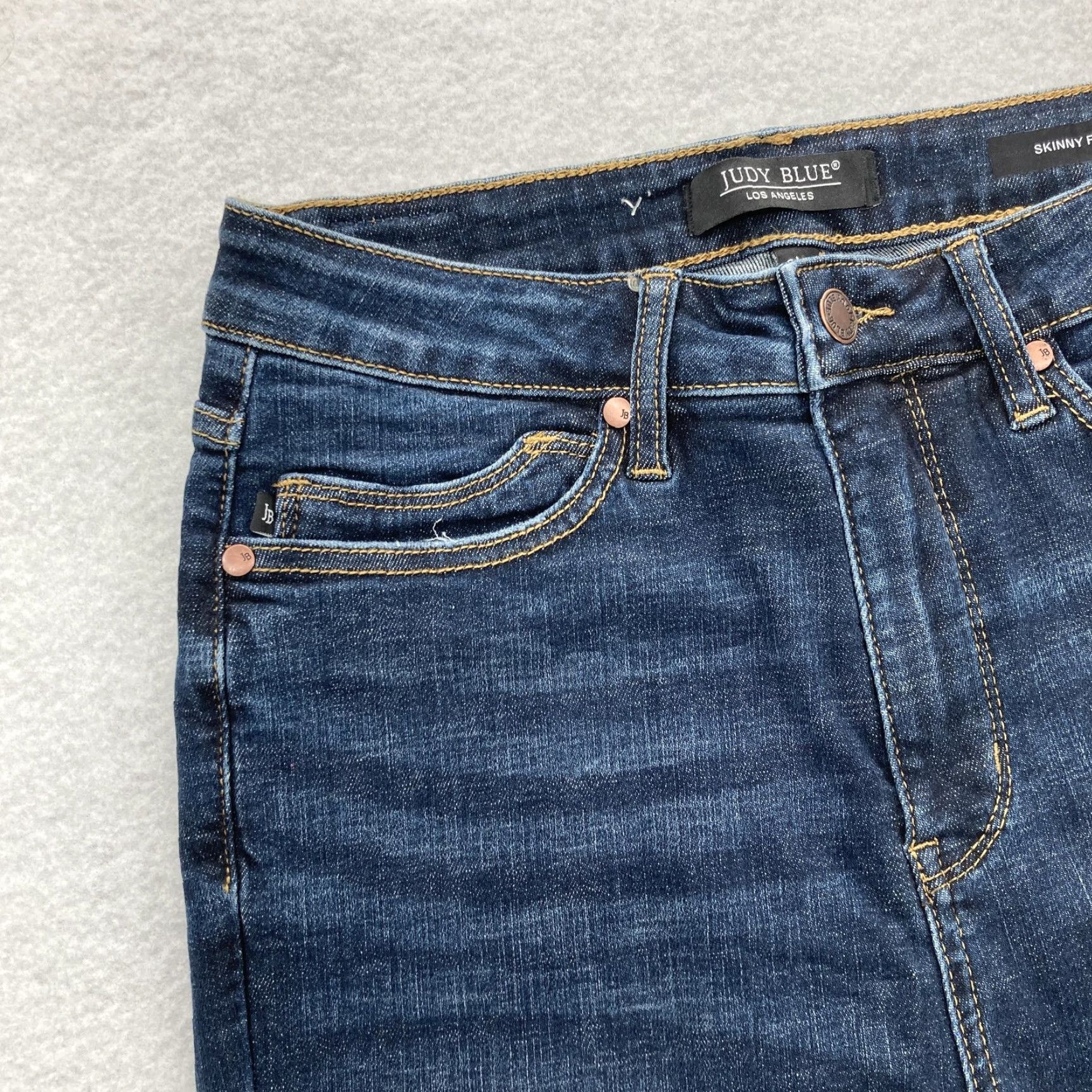 Denime Judy Blue Jeans Womens 29 Skinny Fit Dark Wash Denim Stretch 5-Pocket Zip Fly Mid Rise Size 29" - 3 Thumbnail