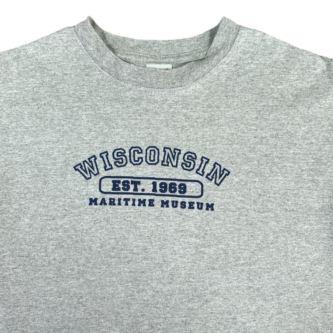 Anvil VINTAGE Wisconsin Maritime Museum Shirt Adult MEDIUM Gray 90s Y2K Spell Out 90s Size US M / EU 48-50 / 2 - 2 Thumbnail