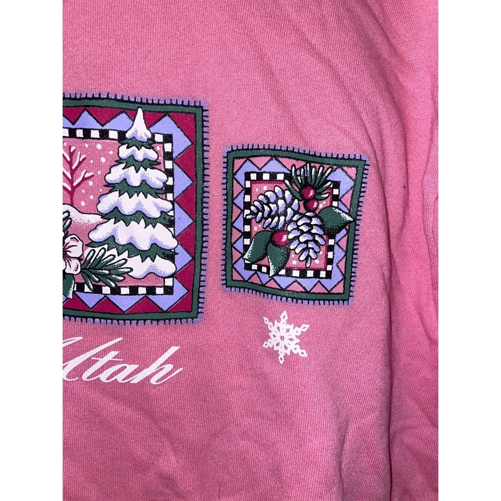 Jerzees Vintage Utah Crewneck Jerzees Winter Pink Sweatshirt VTG M Size US M / EU 48-50 / 2 - 5 Thumbnail