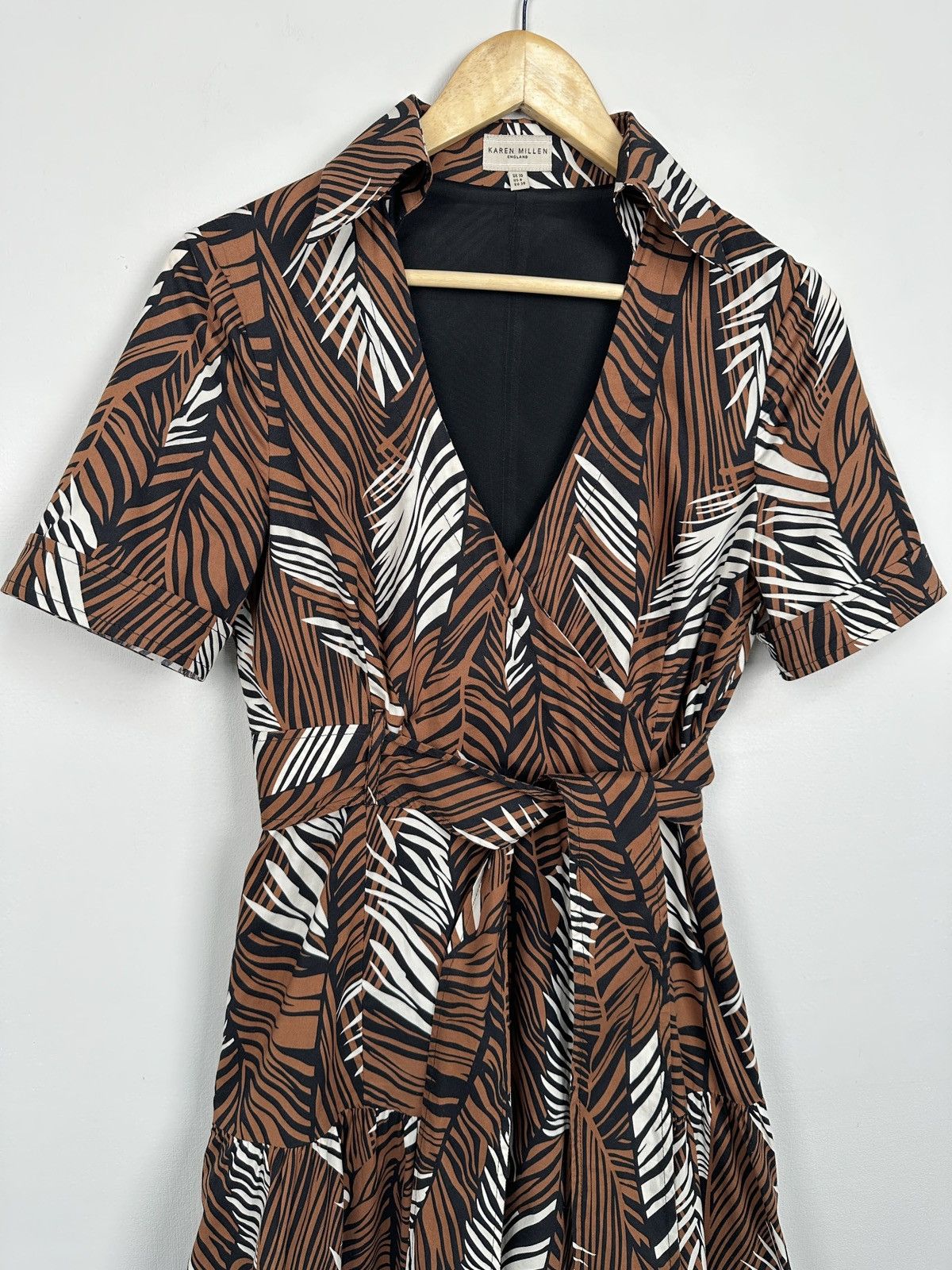 Karen Millen KAREN MILLEN Safari Jungle Print Belted Midi Dress UK 10 Size M / US 6-8 / IT 42-44 - 4 Thumbnail