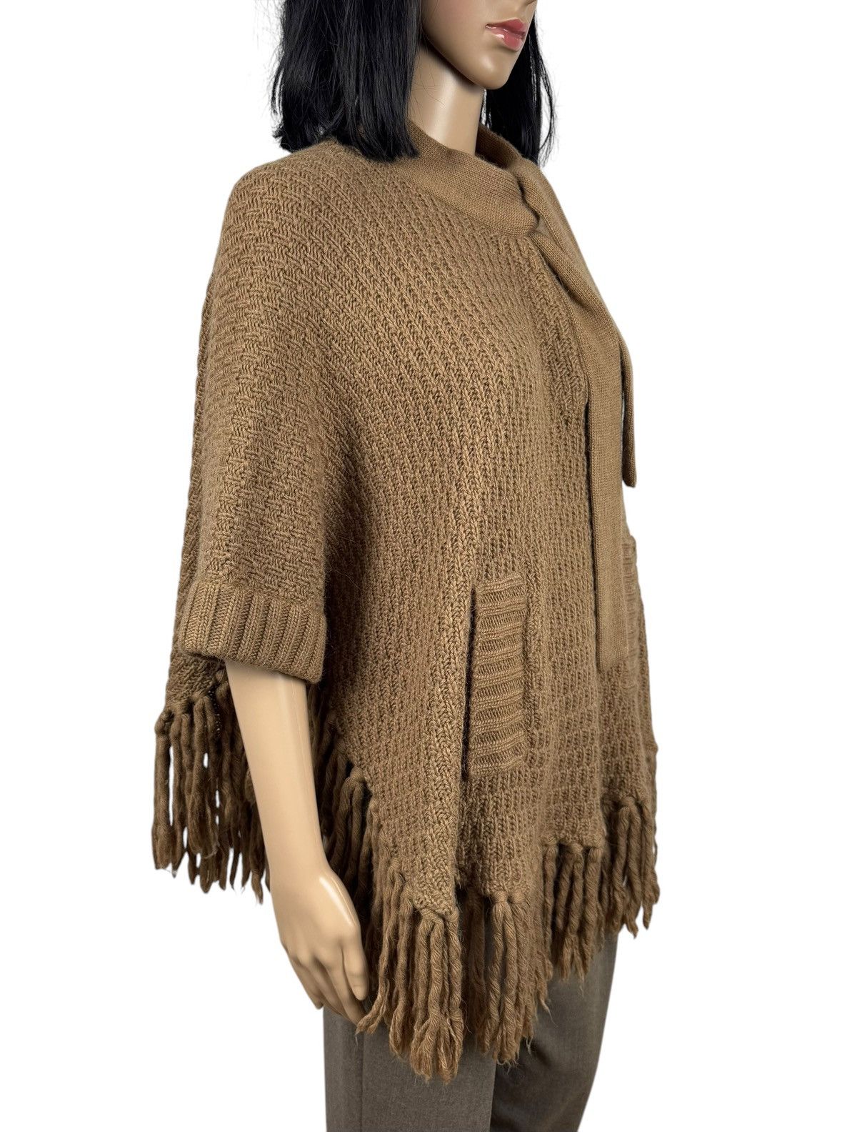 Designer Manoush Fringed Knit Ponco Jacket size M Size M / US 6-8 / IT 42-44 - 4 Thumbnail