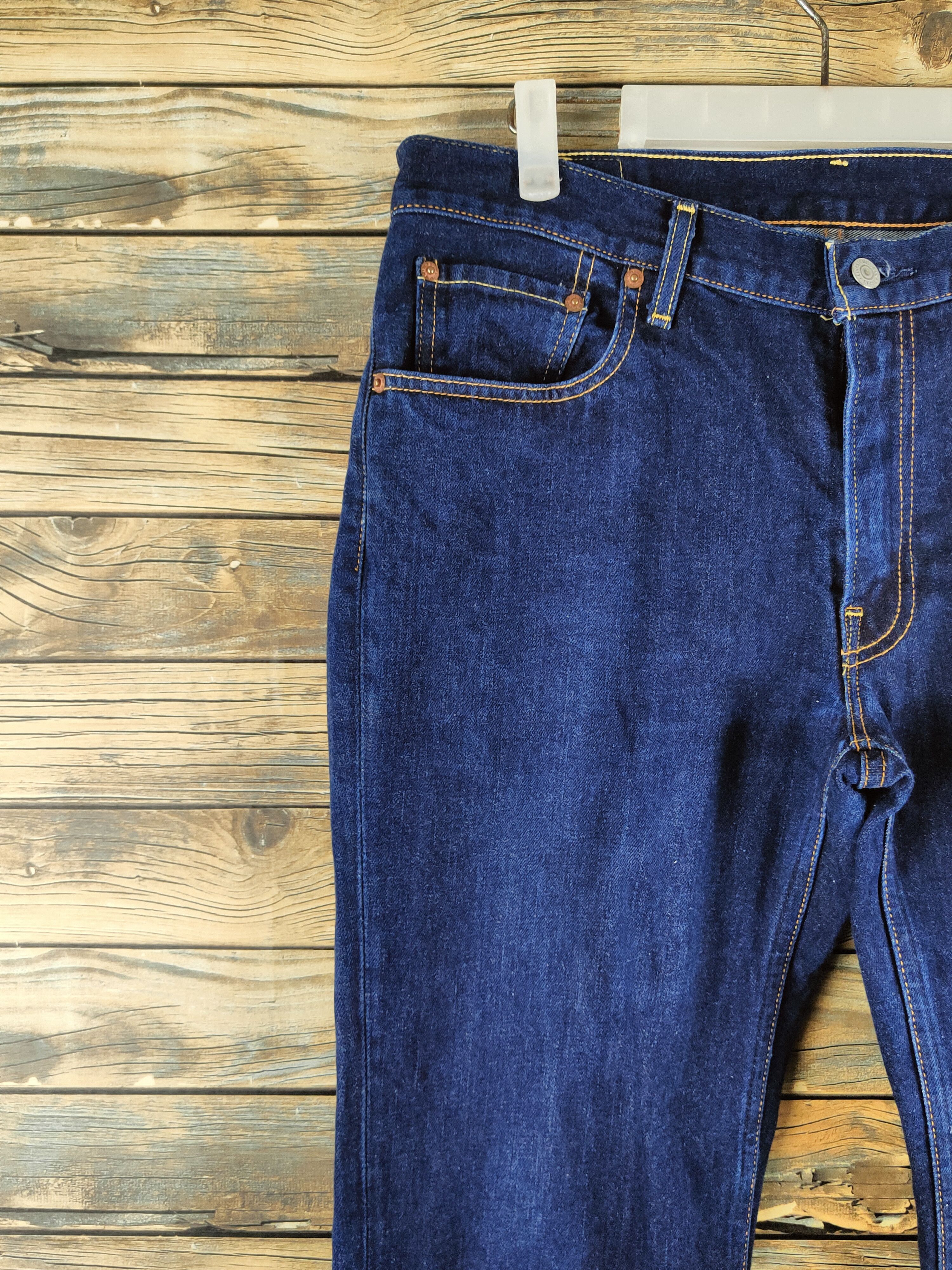 Levi's 502 Levi's Dark Blue selvage denim Jeans #S2888 Size US 34 / EU 50 - 3 Thumbnail