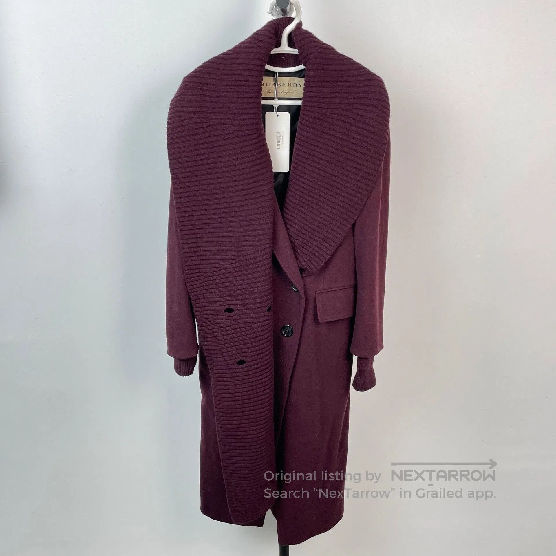 Burberry Burberry Long Burgundy Cashmere Coat. Size S / US 4 / IT 40 - 1 Thumbnail