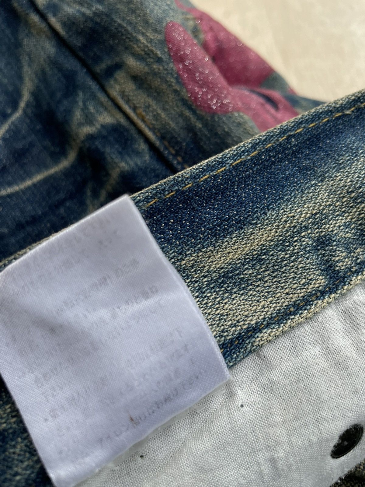 If Six Was Nine × Japanese Brand Distressed Denim Peace Jeans Size US 33 - 8 Thumbnail